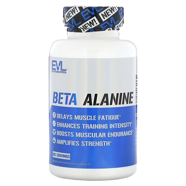 EVLution Nutrition Beta Alanine Powder - 60 Vegan Capsules for Muscle Endurance & Performance - Pre-Workout Supplement for Athletes & Gym Enthusiasts