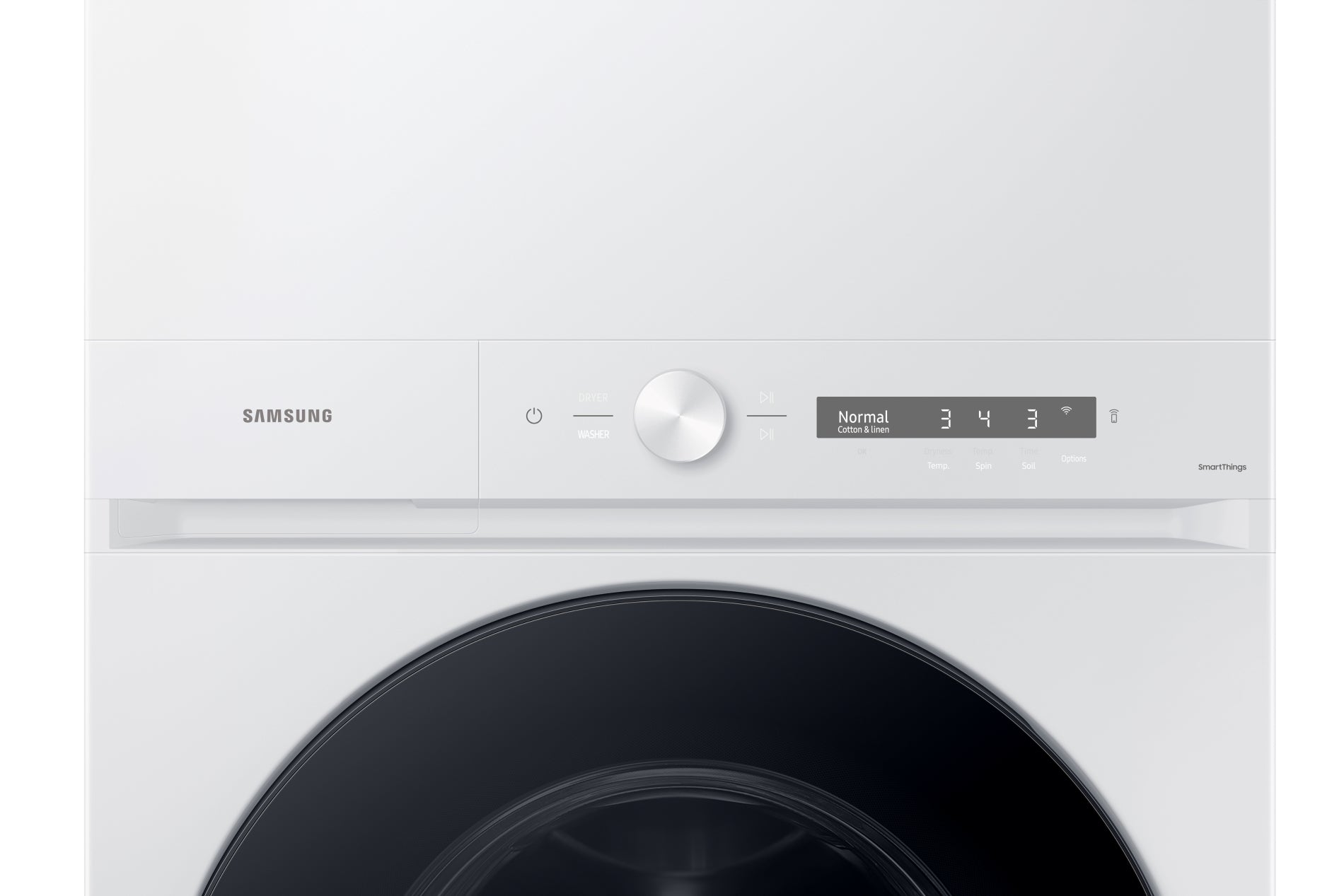 Samsung 12.9 cu.ft. White Smart Laundry Hub Washer & Dryer Combo - WH46DB100EWAC | Perfect for Large Families & Modern Laundry Rooms