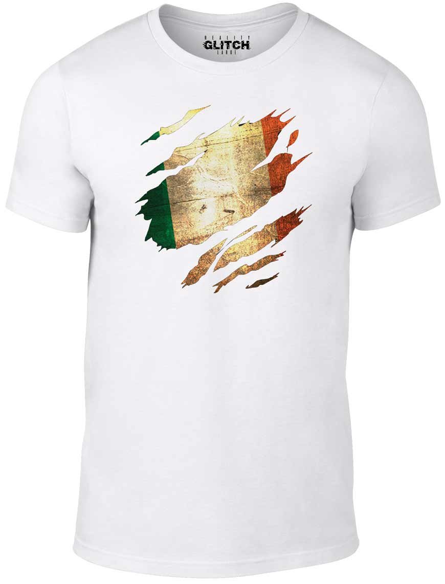 Bullshirt Men's Torn Ireland Graphic T-Shirt - Vintage Style Casual Tee for St. Patrick's Day & Irish Pride