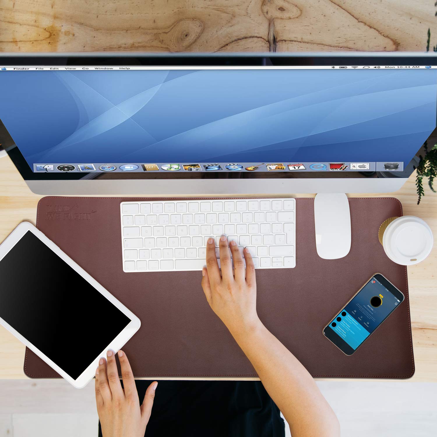 Premium PU Leather Desk Pad - Waterproof & Ultrathin Office Desk Protector (31.2