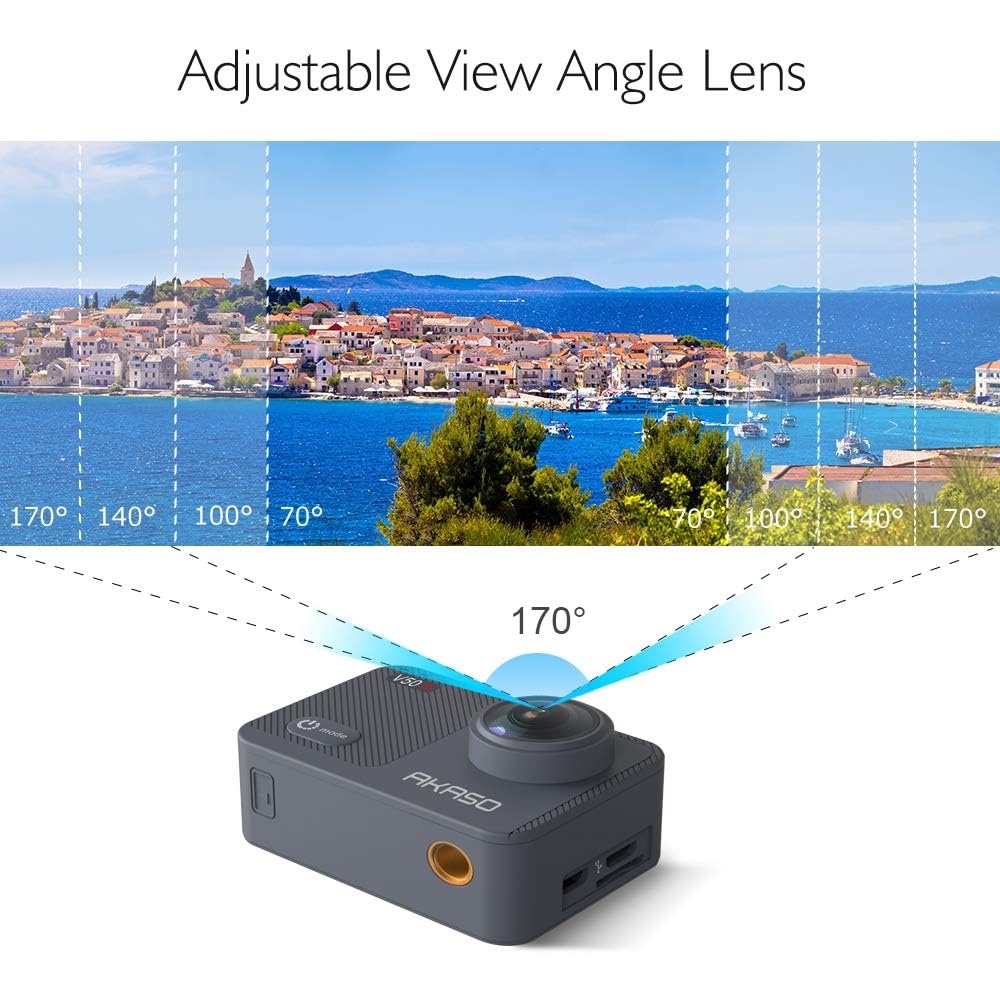 AKASO V50X Native 4K30fps 20MP WiFi Action Camera with EIS Touch Screen, 4X Zoom, 131ft Waterproof Underwater Camera, Remote Control Sports Camera with Floating Grip - Perfect for Diving, Surfing, Skiing & Outdoor Adventures