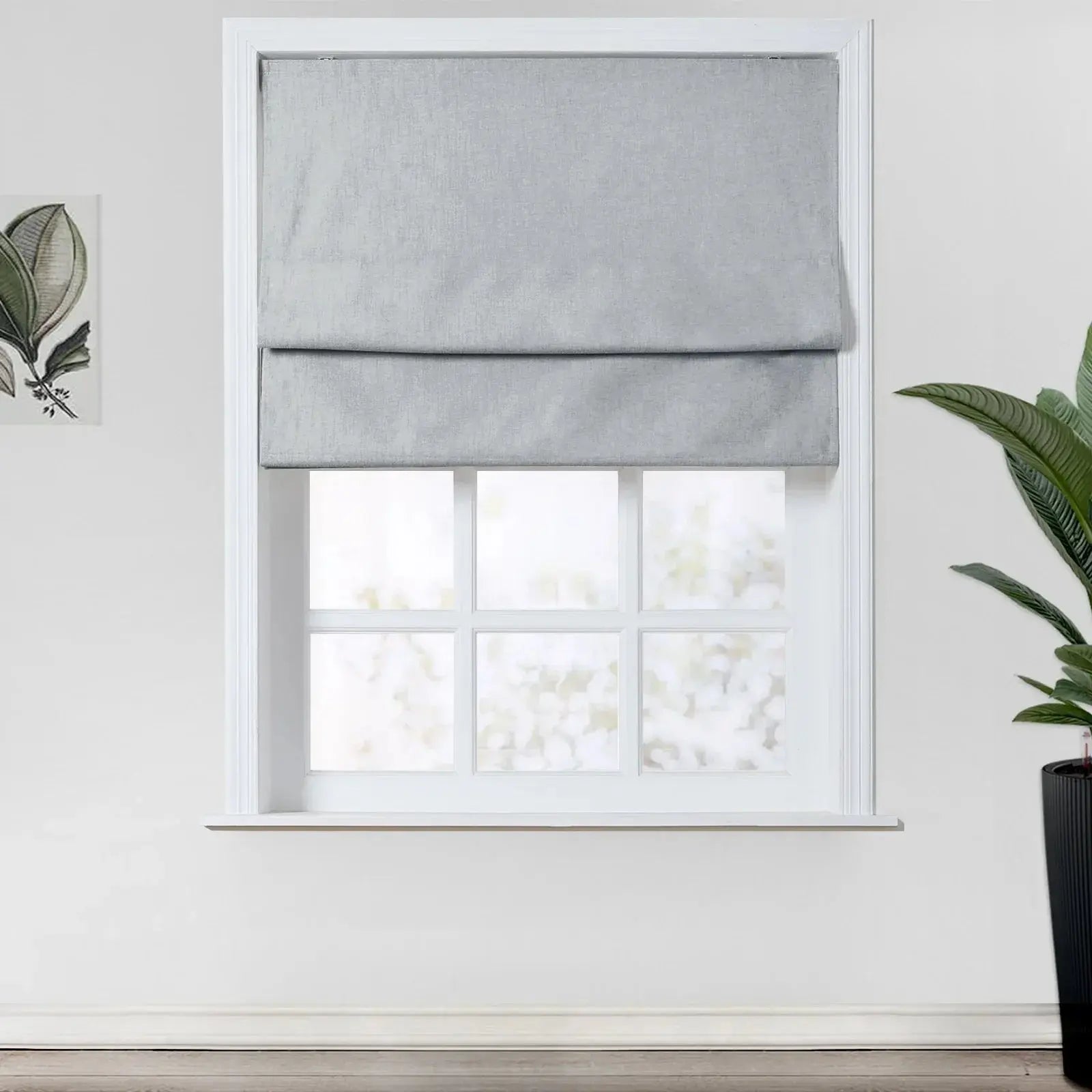 Birkin Velvet Roman Shades for Windows - Blackout Curtains for Bedroom & Living Room - Elegant Home Decor & Light Control