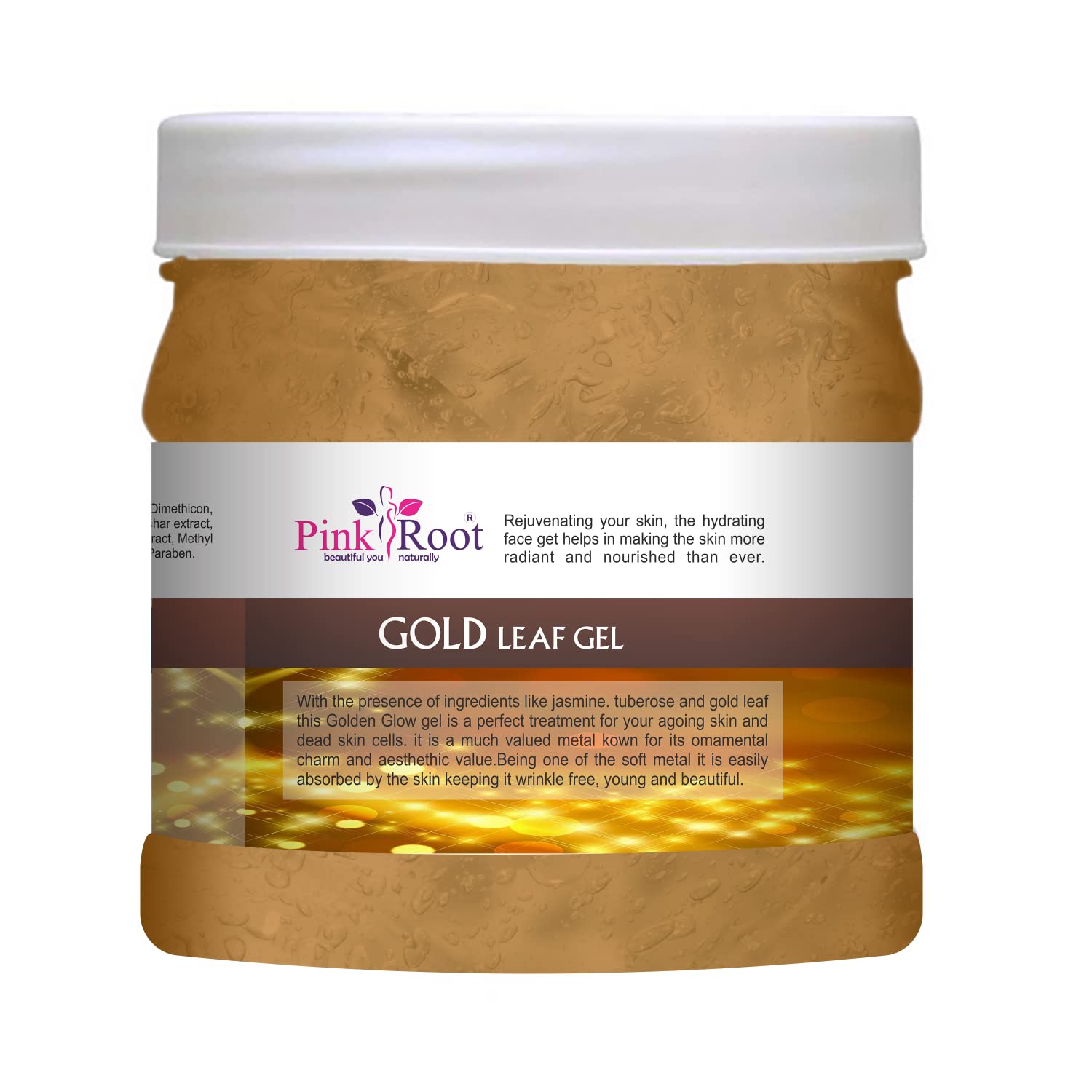 **Pink Root Gold Gel with Jasmine & Gold Leaf Extract - 500gm for Hair Growth & Scalp Care | Natural Hair Treatment for Dry, Damaged Hair - Perfect for Daily Use & Salon Treatments**