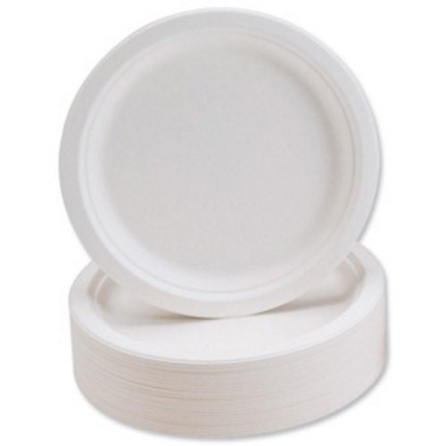 50-Pack Large 9-Inch Premium Biodegradable Bagasse Plates - Super Strong & Rigid, Eco-Friendly Compostable Dinnerware for Parties, Picnics, BBQs, Work Lunches & Everyday Use