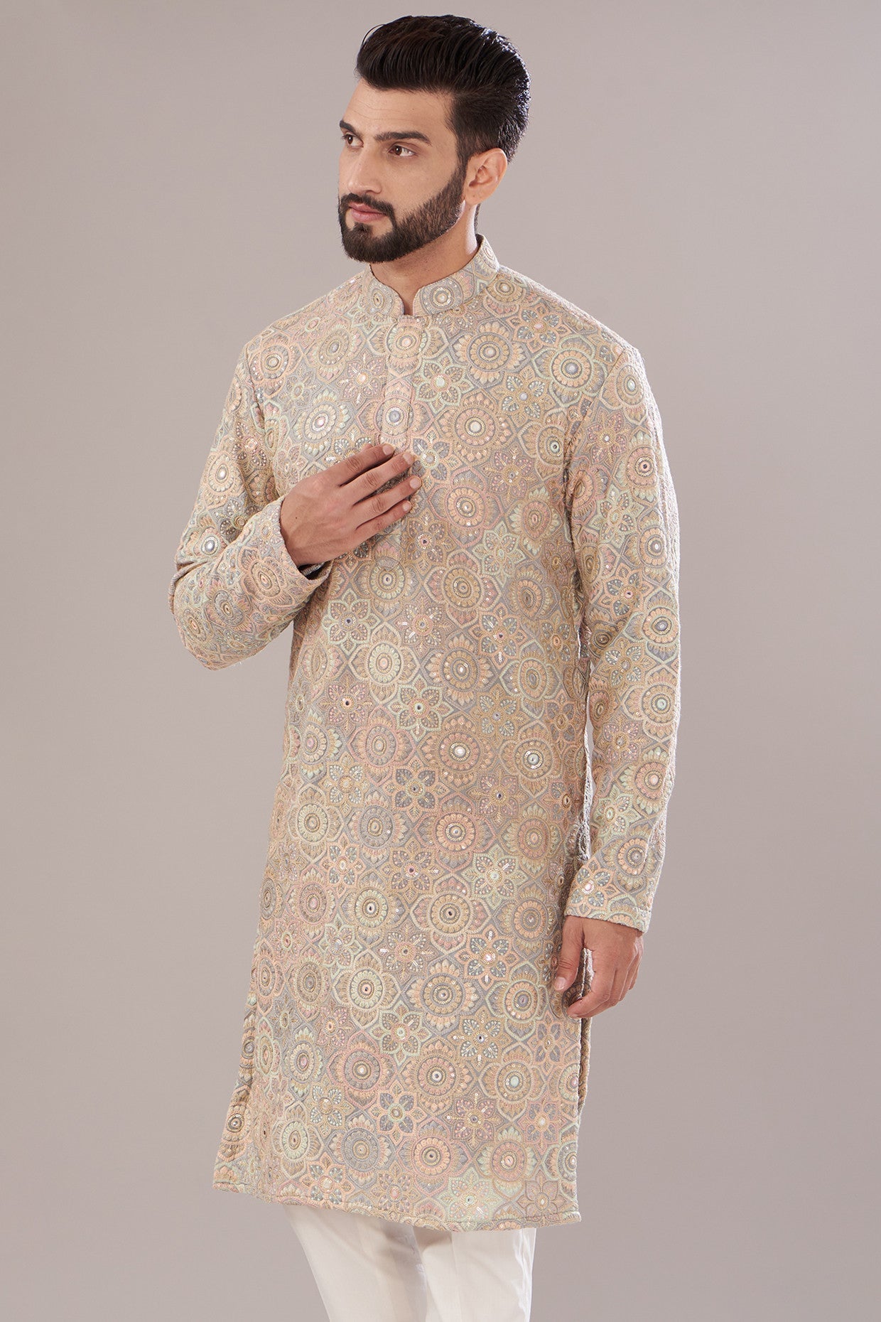 Elegant Multi-Colored Georgette Embroidered Kurta for Women | Traditional Indian Tunic Top | Perfect for Festivals, Weddings & Casual Wear