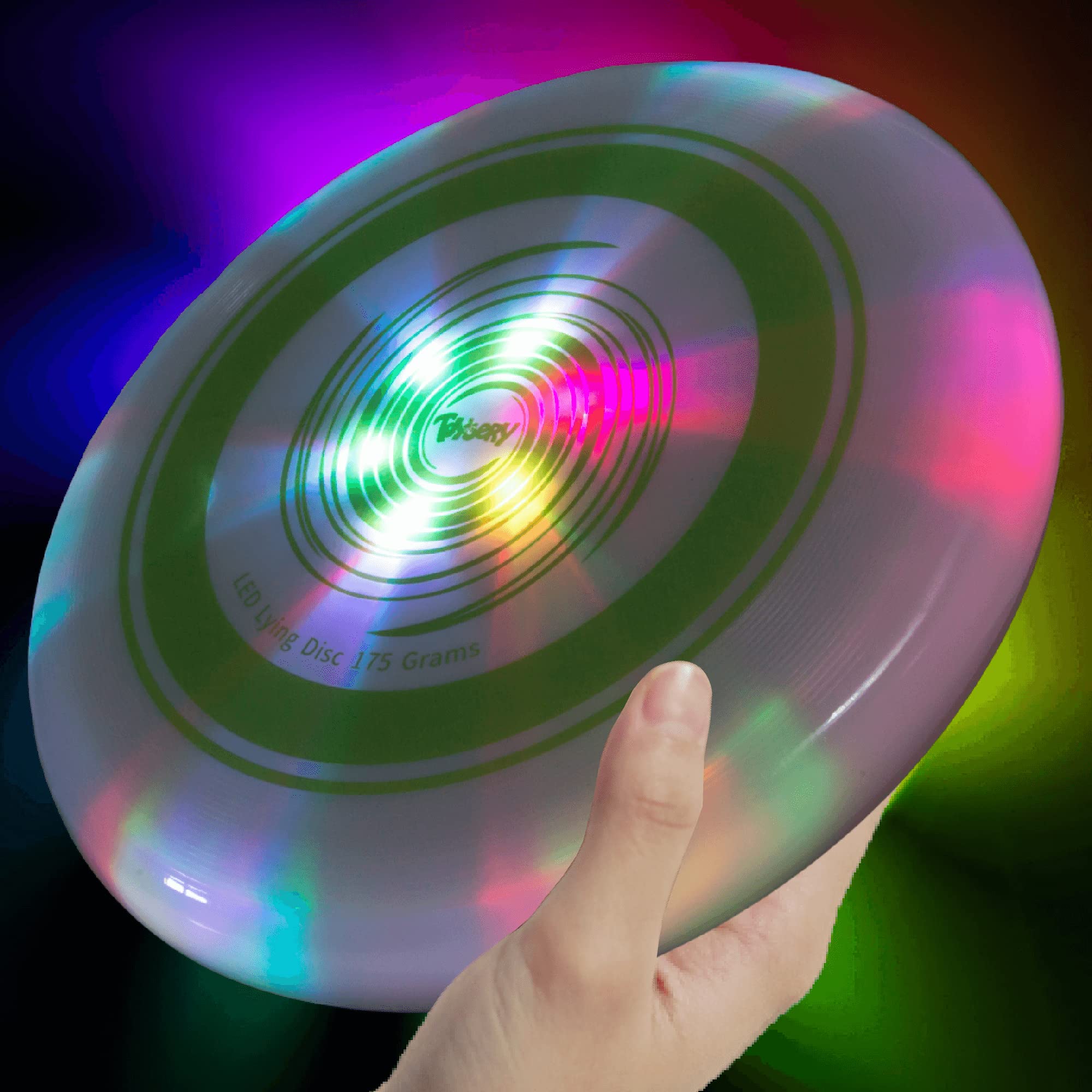 LED Light Up Flying Disc - Glow in The Dark Frisbee for Outdoor Play, Camping & Birthday Parties | Fun Light-Up Toy for Kids, Adults & Family Games (175g) - Perfect for Nighttime Backyard Fun, Beach Activities & Park Adventures
