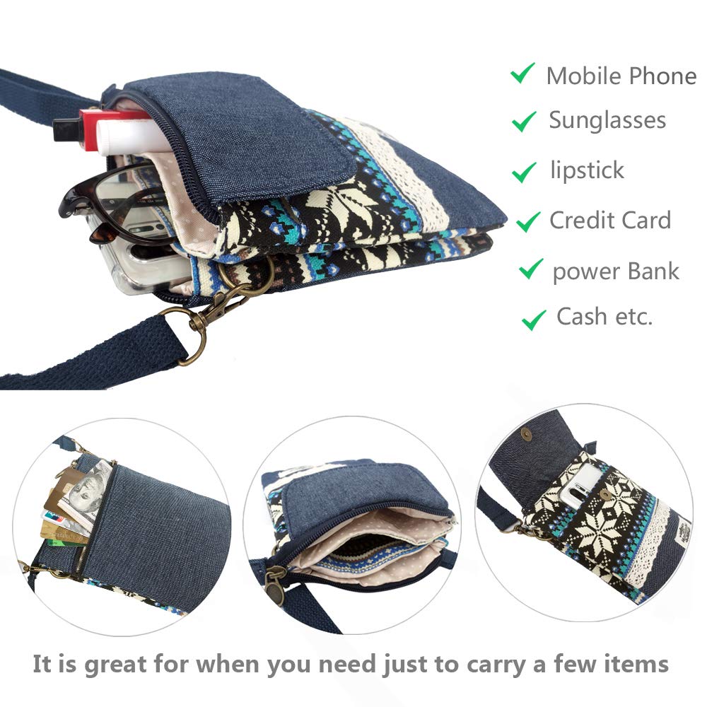 Stylish Canvas Crossbody Phone Purse for Women & Teens - Roomy Wallet Bag with Adjustable Shoulder Strap | Perfect for Shopping, Travel & Daily Essentials
