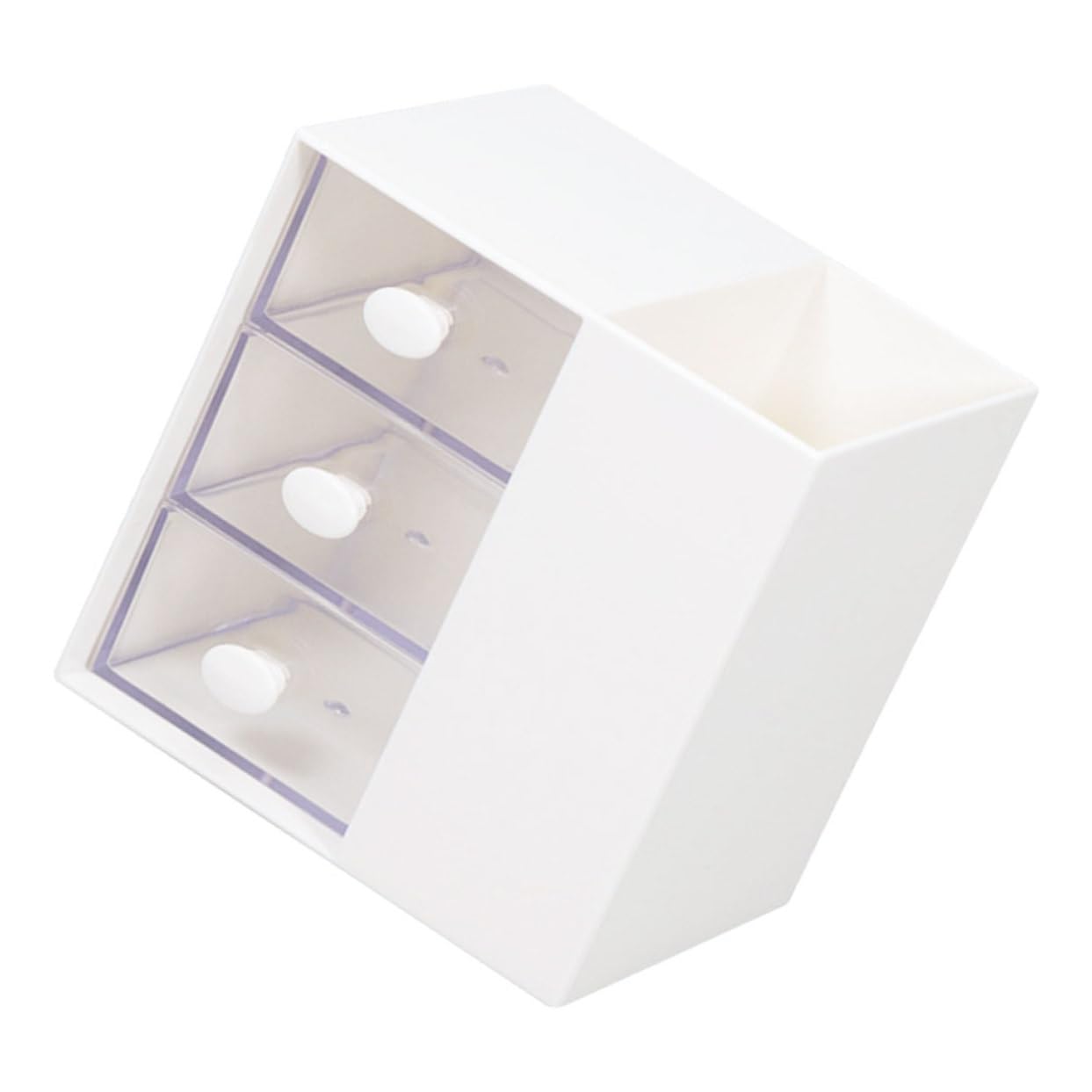 CANIGHT White Desktop Storage Box - Organize Pens, Office Supplies & Desk Accessories | Perfect for Home Office, School & Workspace Organization