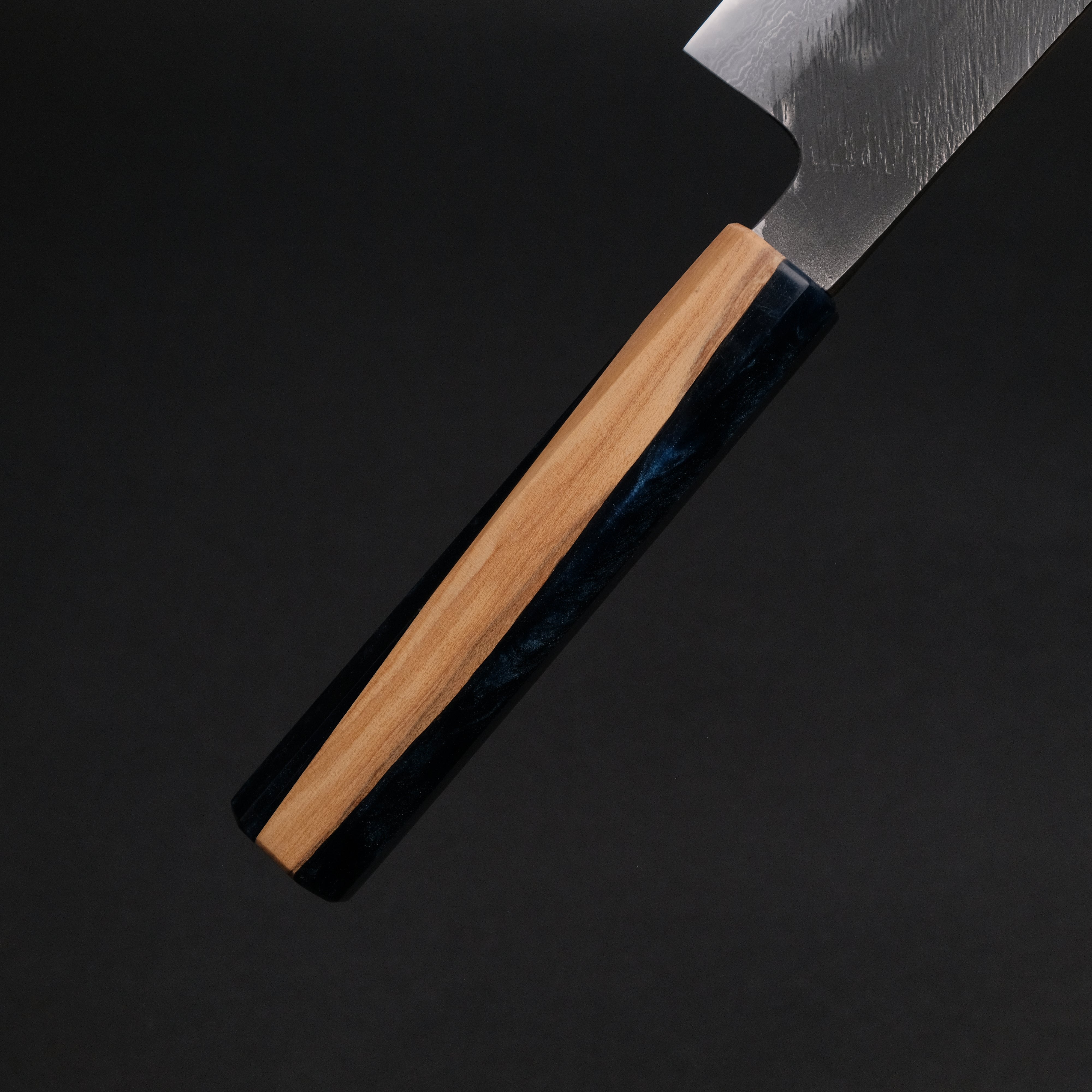 Premium Ajikataya White #2 Matsuba Damascus Hakata 180mm Kitchen Knife with Olive Wood & Resin Handle (#24) - Perfect for Sushi, Sashimi, and Japanese Cuisine Preparation