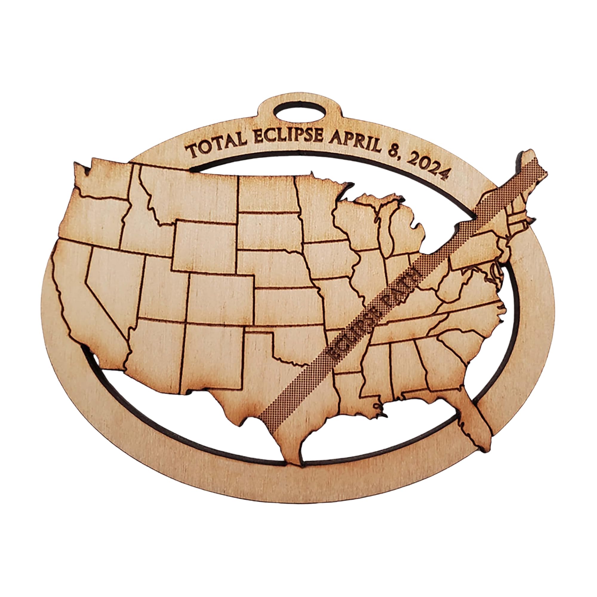 2024 Solar Eclipse Personalized Ornament - April 8 Total Eclipse Commemorative Keepsake - Unique Astronomy Gift for Collectors & Enthusiasts - Perfect for Home Decor, Office Display & Eclipse Viewing Parties