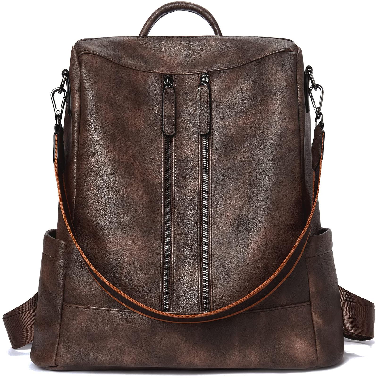 BROMEN Women's Leather Backpack Purse - Anti-Theft Fashion Shoulder Bag & Handbag for Work, Travel & College | Stylish Bookbag for Everyday Use