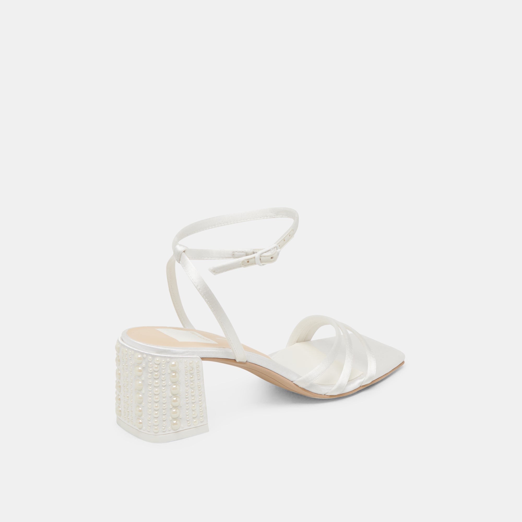 YSABEL PEARL HEELS - True White Satin Women's Wedding Shoes for Bride, Prom, Evening Party & Special Occasions