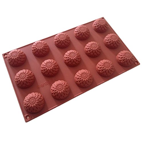 15-Cavity Sunflower Silicone Mold for Chocolate, Soap, Resin & Clay Crafts - DIY Baking, Candle Making & Handmade Soap Molds - Perfect for Home Decor, Wedding Favors & Gift Making