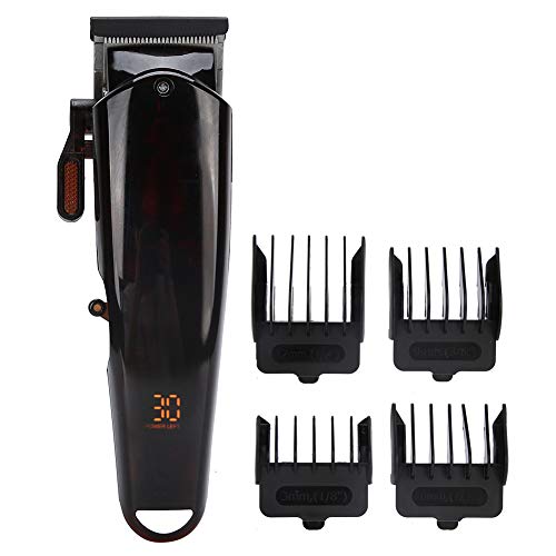 Professional Cordless Electric Hair Clipper & Beard Trimmer for Men - Rechargeable Waterproof Hair Cutting Machine, Men's Grooming Kit (Black) - Perfect for Home, Travel & Salon Use