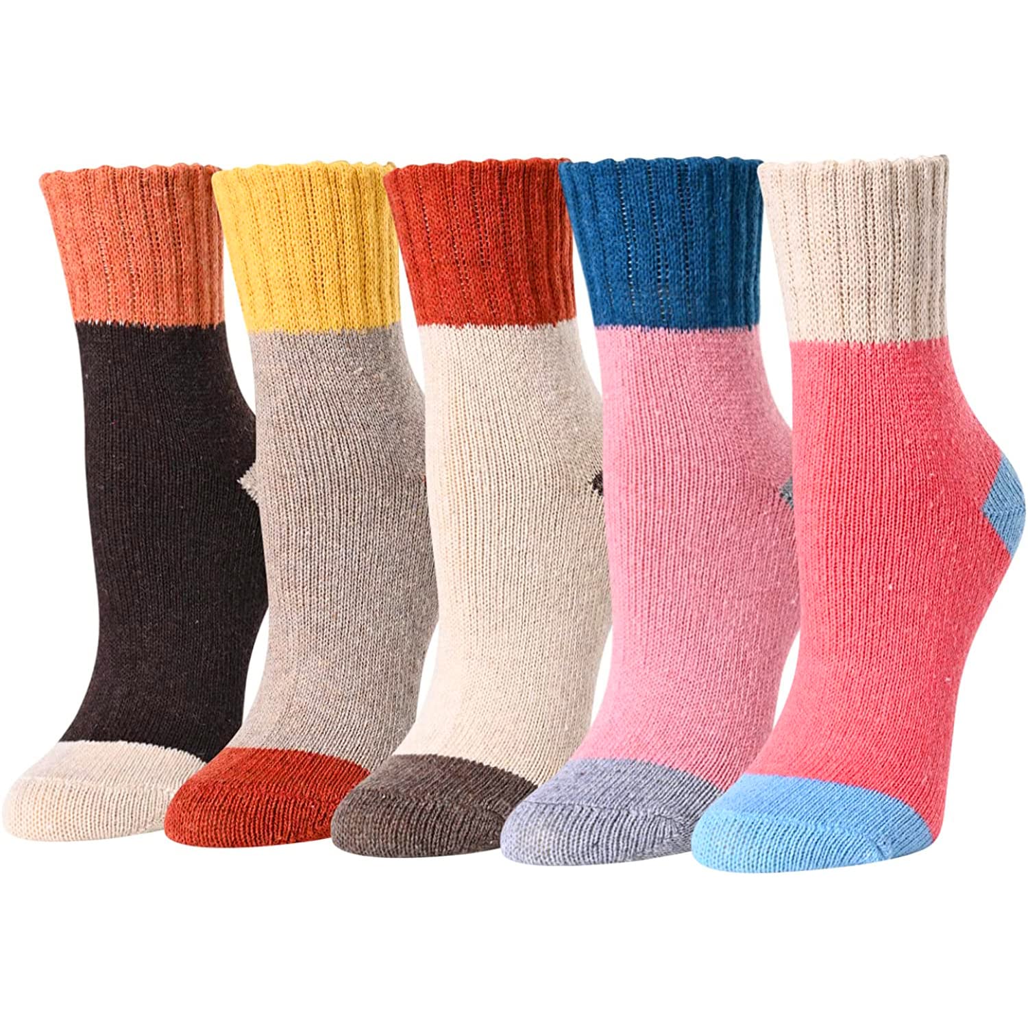 Zmart Women's Funny Vintage Wool Socks - 5 Pack Warm Winter Socks for Women - Cozy Holiday Gifts, Office Comfort & Casual Outfit Accessories