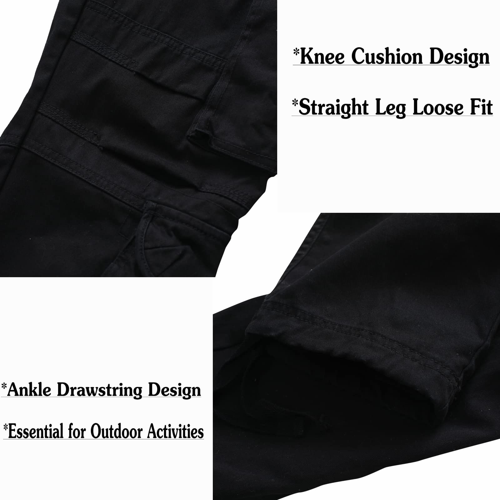 Men's Cotton Casual Relaxed Fit Straight Leg Cargo Pants with 10 Pockets - Durable Work Pants for Outdoor Activities, Hiking & Everyday Wear