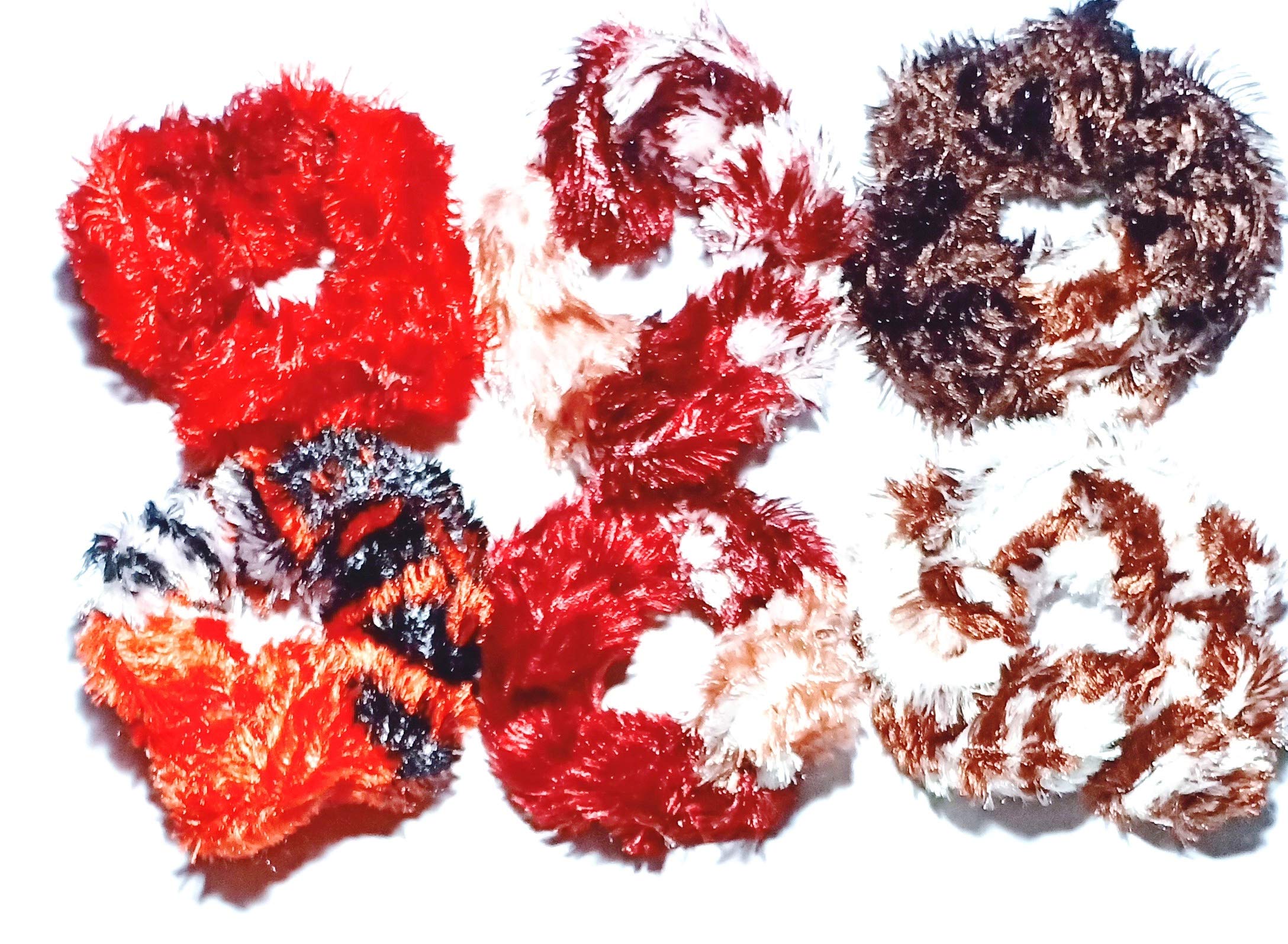 Drishti® Hair Scrunchies for Women & Girls - 6 Pack Multi-Color Elastic Hair Bands - Perfect for School, Workout, Yoga, and Everyday Styling