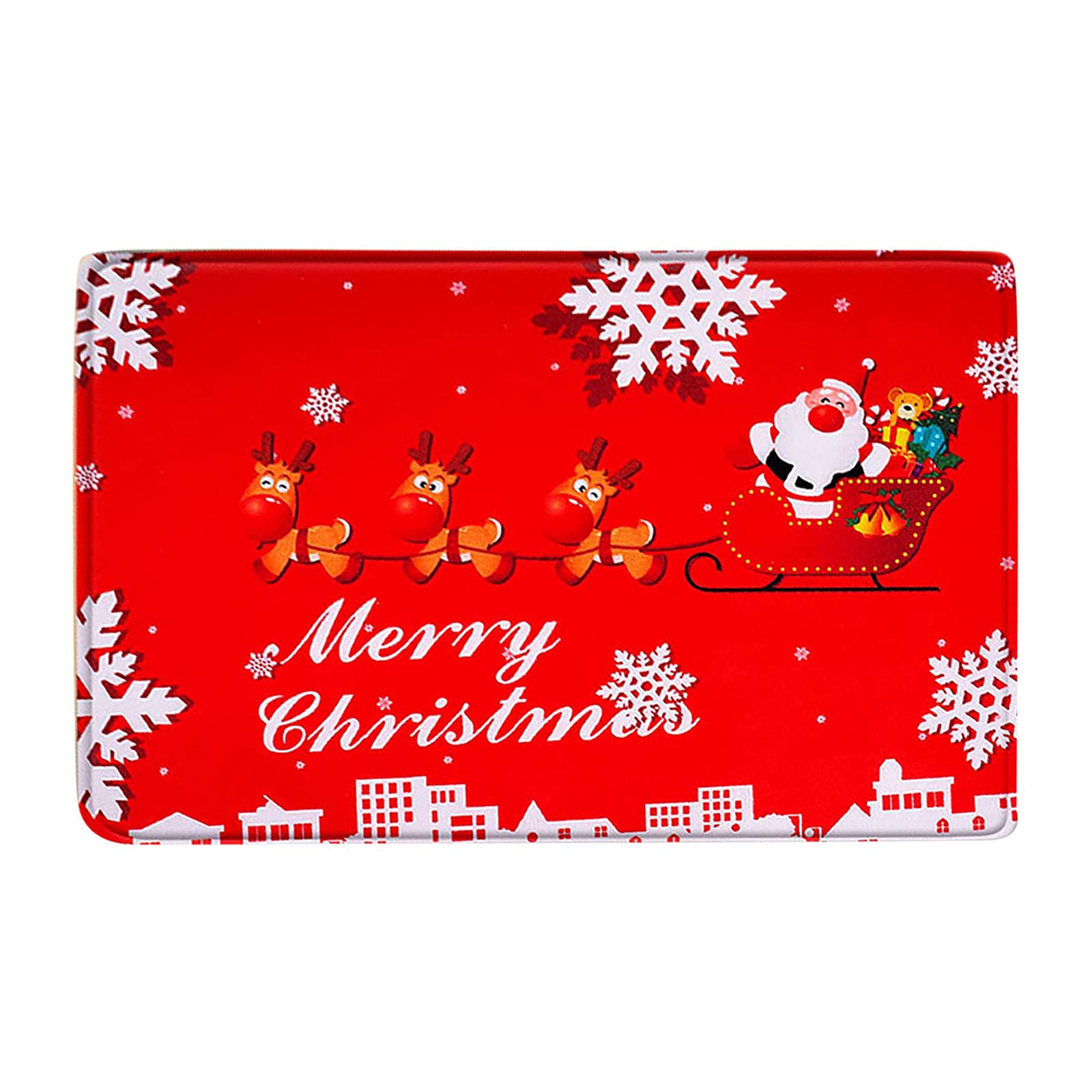 Christmas Gnome Doormat - Non-Slip Holiday Floor Mat for Front Door, Hallway & Kitchen - Soft Absorbent Carpet for Indoor/Outdoor Use - Festive Home Decor Gift for Xmas