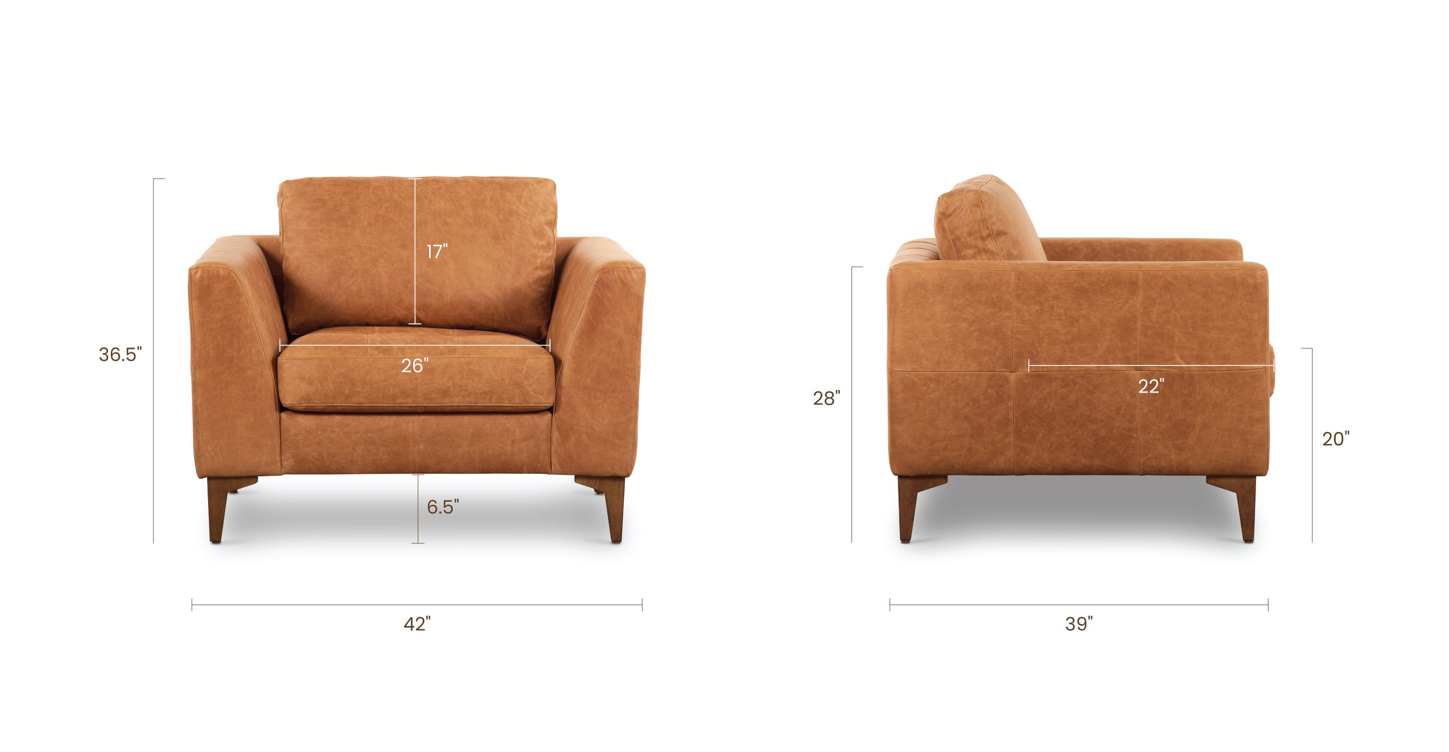 Calle Lounge Chair - Modern Accent Chair for Living Room, Bedroom, or Office - Comfortable Reading & Relaxation Chair with Sturdy Frame