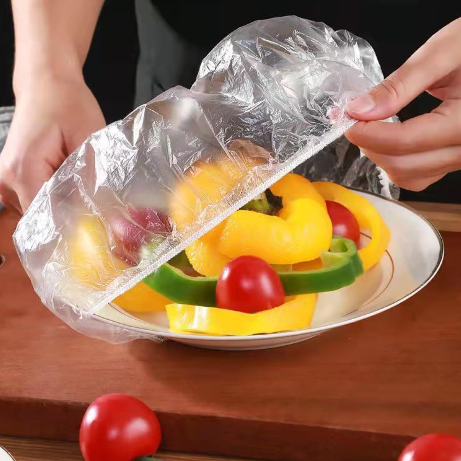 Reusable Stretchable Plastic Food Covers - Elastic Adjustable Bowl Lids & Fresh Keeping Bags (200PCS) | Perfect for Picnics, Leftovers & Meal Prep Storage