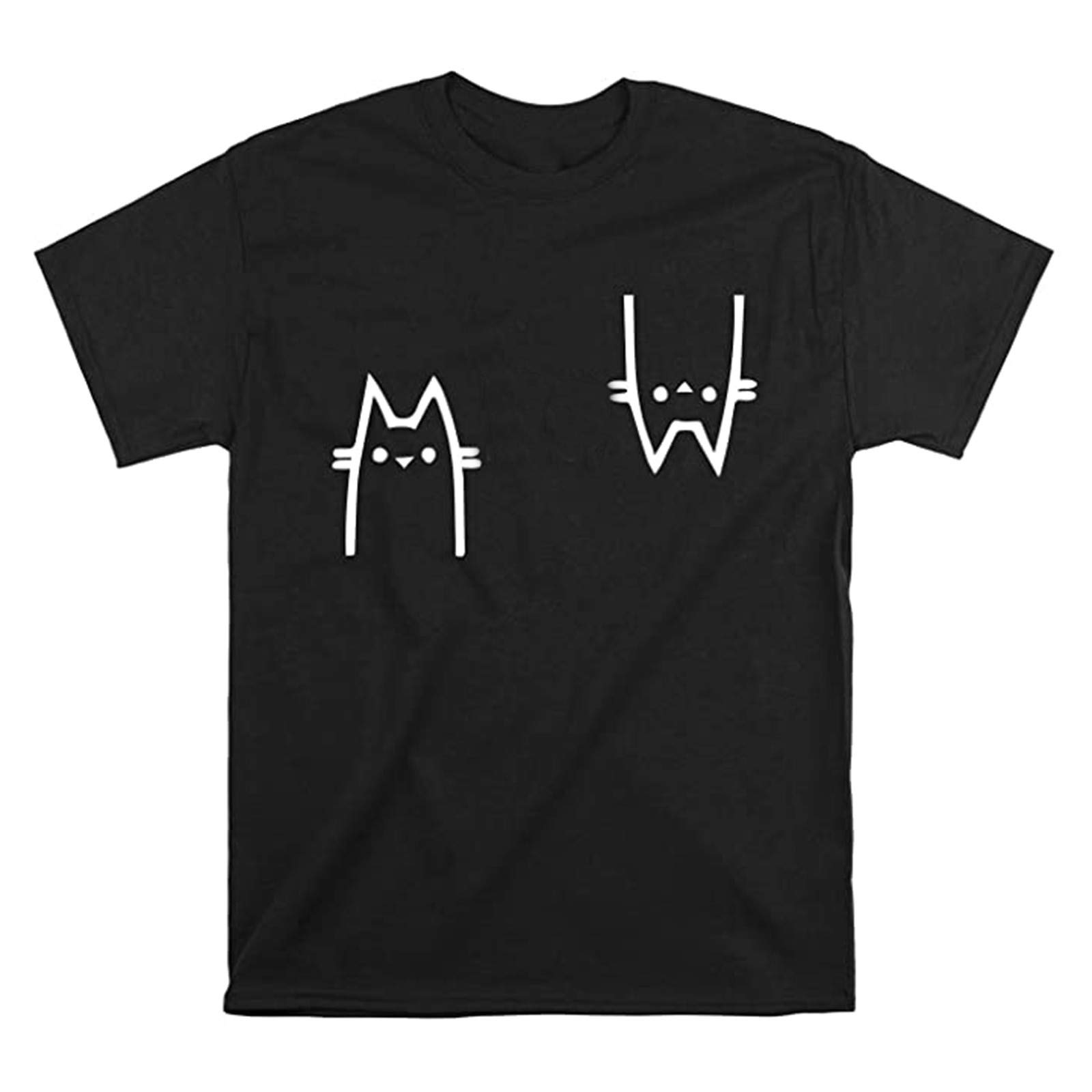 Funny Cat Lover T-Shirt for Women - Cute Meow Graphic Cotton Tee, Loose Neck Casual Blouse | Perfect for Cat Lovers, Business Casual Wear & Everyday Outfits