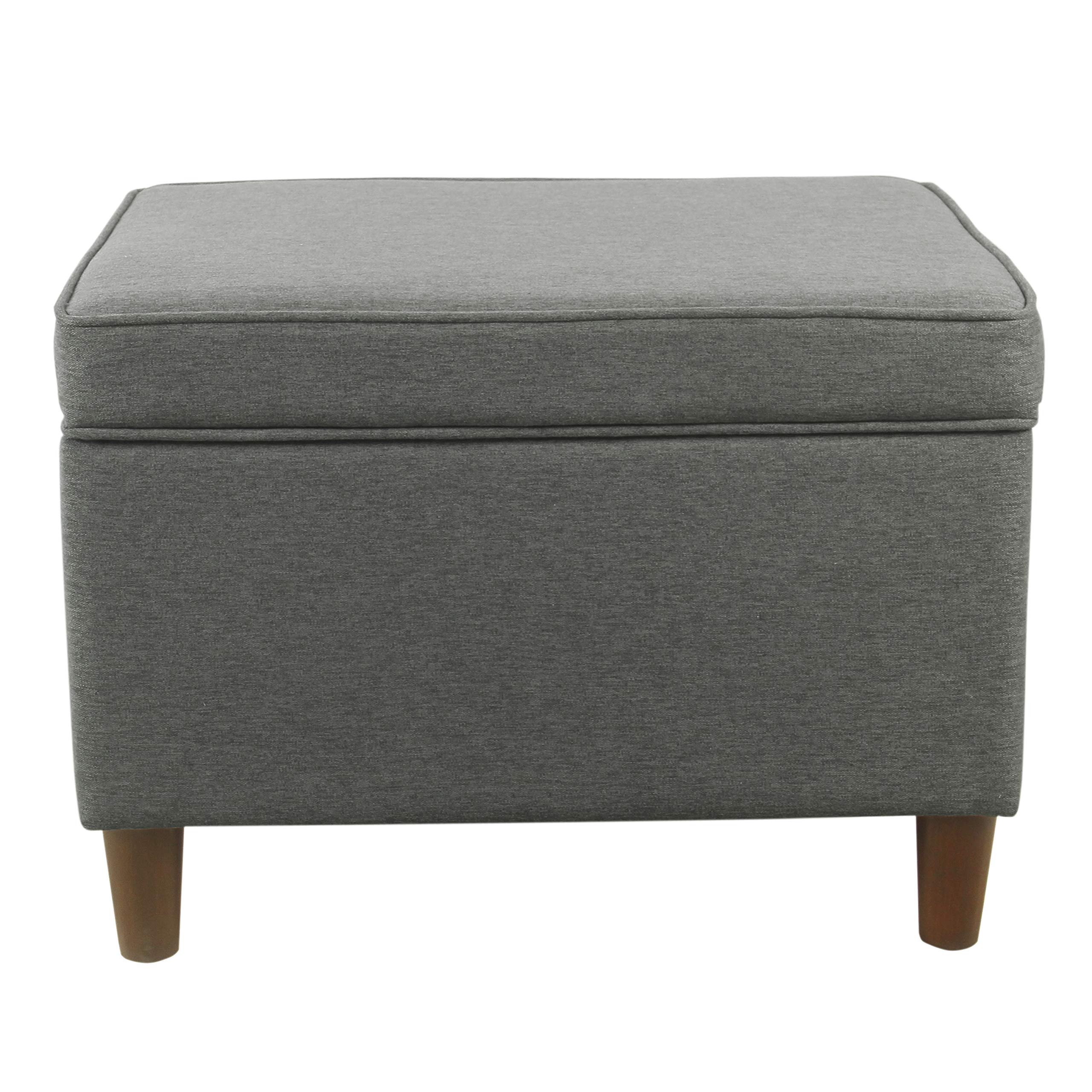 Modern Storage Ottoman - Dinah Collection for Living Room & Bedroom | Home Decor (Grey)
