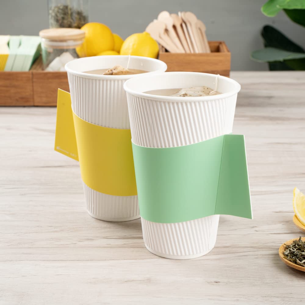 Disposable Hot Coffee Cup Sleeves with Handle - 1000 Pack Mint Green Paper Cup Jackets for 12oz, 16oz, 20oz Cups | Restaurantware for Coffee Shops, Cafes & Takeout Services (Cups Sold Separately)
