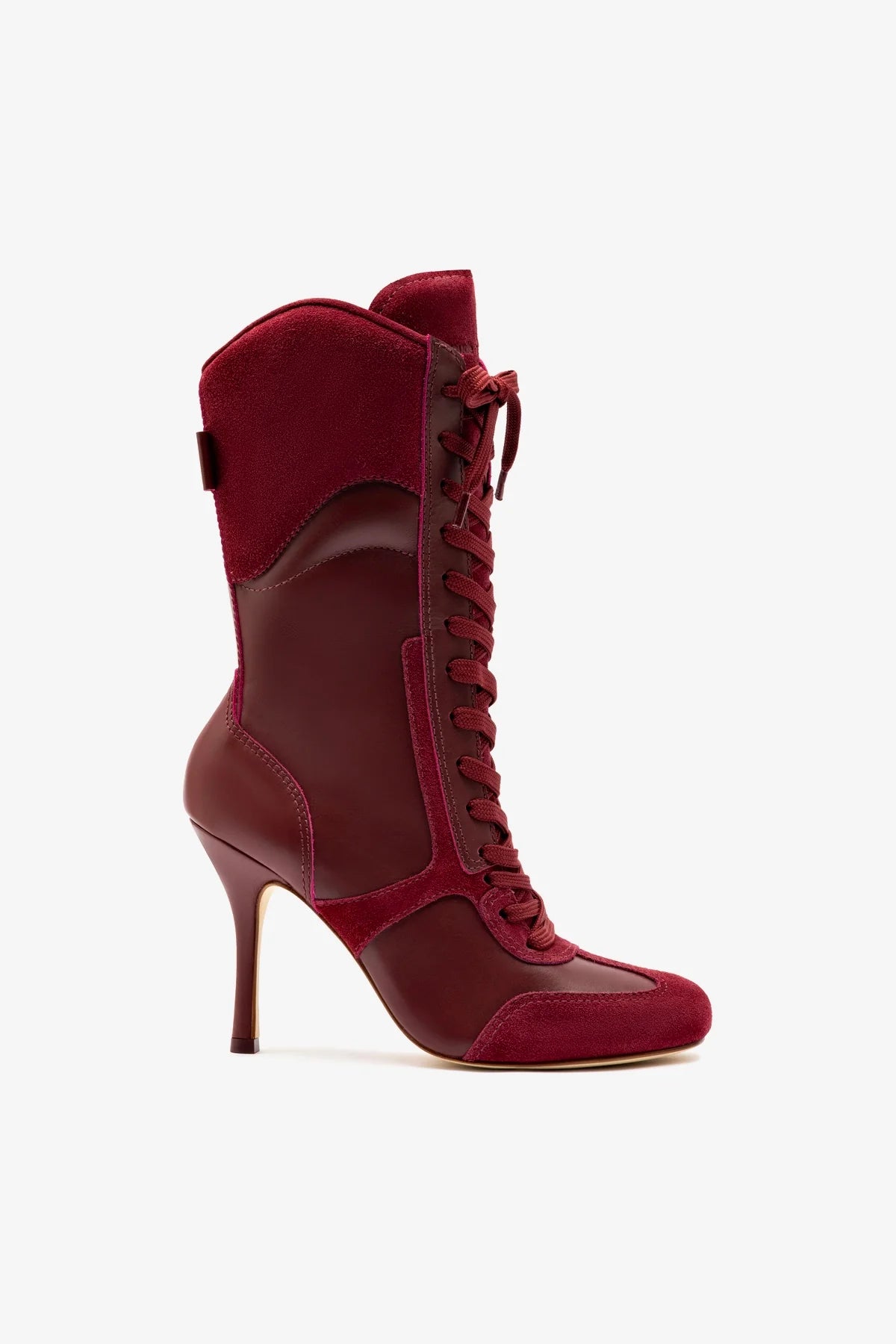 Larroudé x Jonathan Cohen Burgundy Suede High Heel Sneaker Boots - Stylish Women's Fashion Shoes for Parties, Date Nights & Evening Events