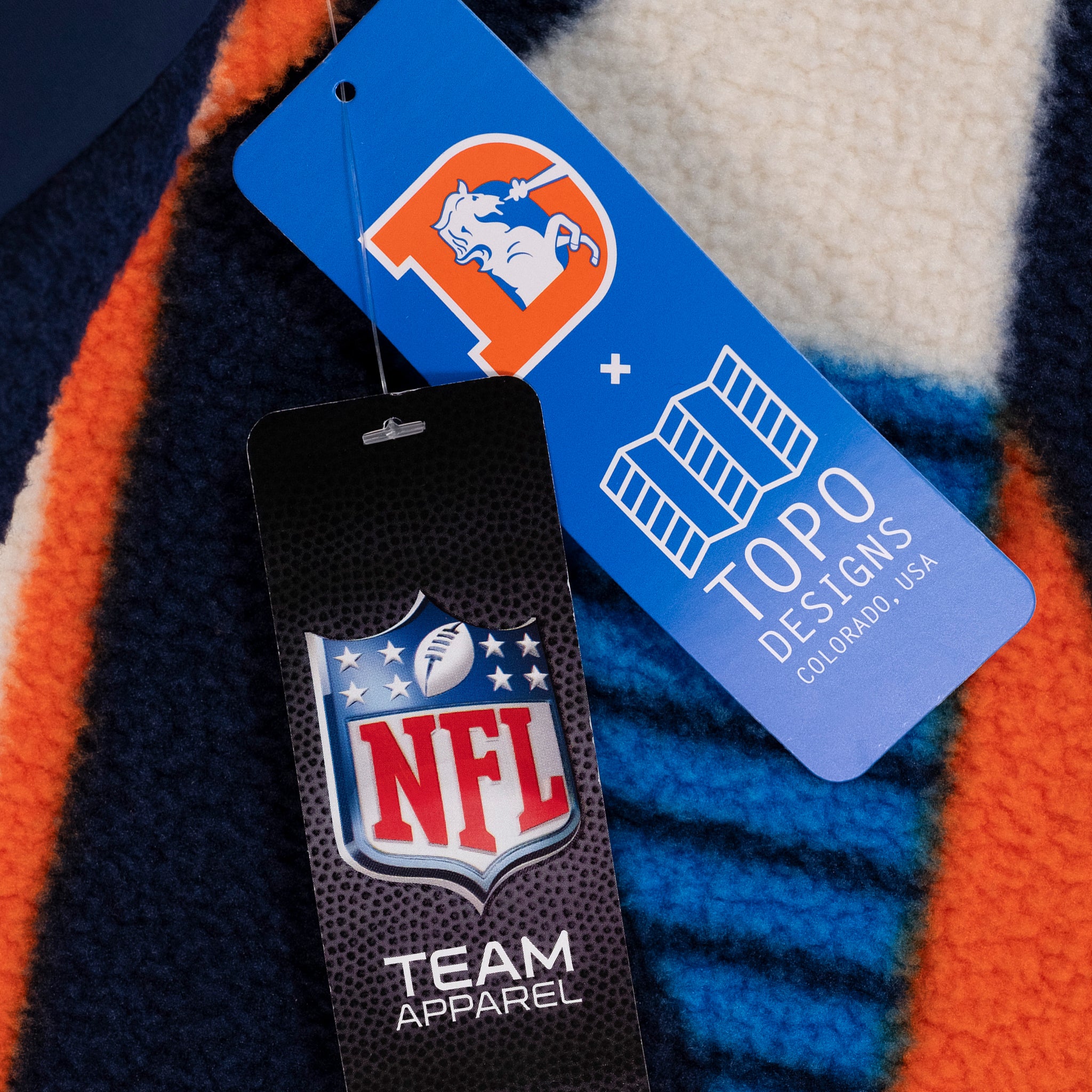 Topo Designs x Denver Broncos Summit Rise Full Zip Jacket - Waterproof Hiking & Outdoor Windbreaker for Men - Perfect for Camping, Travel & Winter Sports