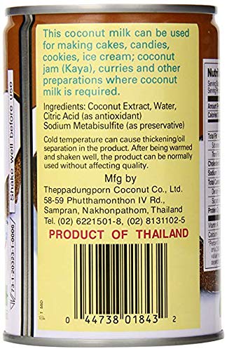 Premium Chaokoh Coconut Milk 13.5 Oz (Pack of 24) - 100% Natural, Rich & Creamy for Thai Curries, Smoothies, Desserts & Vegan Cooking