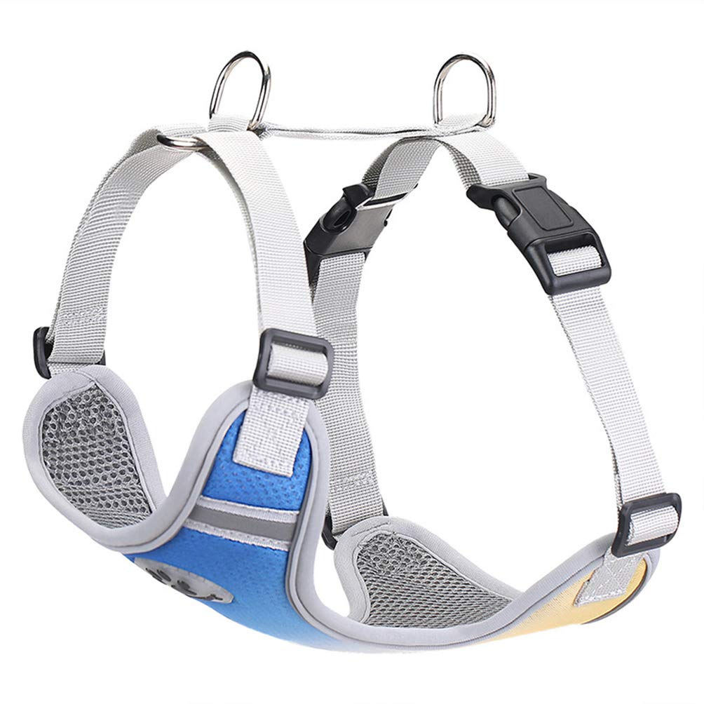 **POPETPOP Small Reflective Dog Harness - Adjustable & Comfortable Pet Vest for Running, Walking & Cooling - Perfect for Outdoor Adventures & Nighttime Safety**