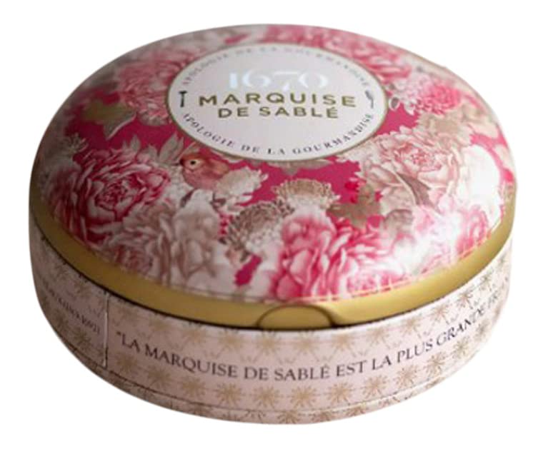 Premium French Apricot Shortbread Cookies in Decorative Metal Tin - La Sablésienne L'Ecrin Trésor Treasure Box - 6.2 Oz Imported Gourmet Biscuits - Perfect for Gifts, Tea Time & Special Occasions