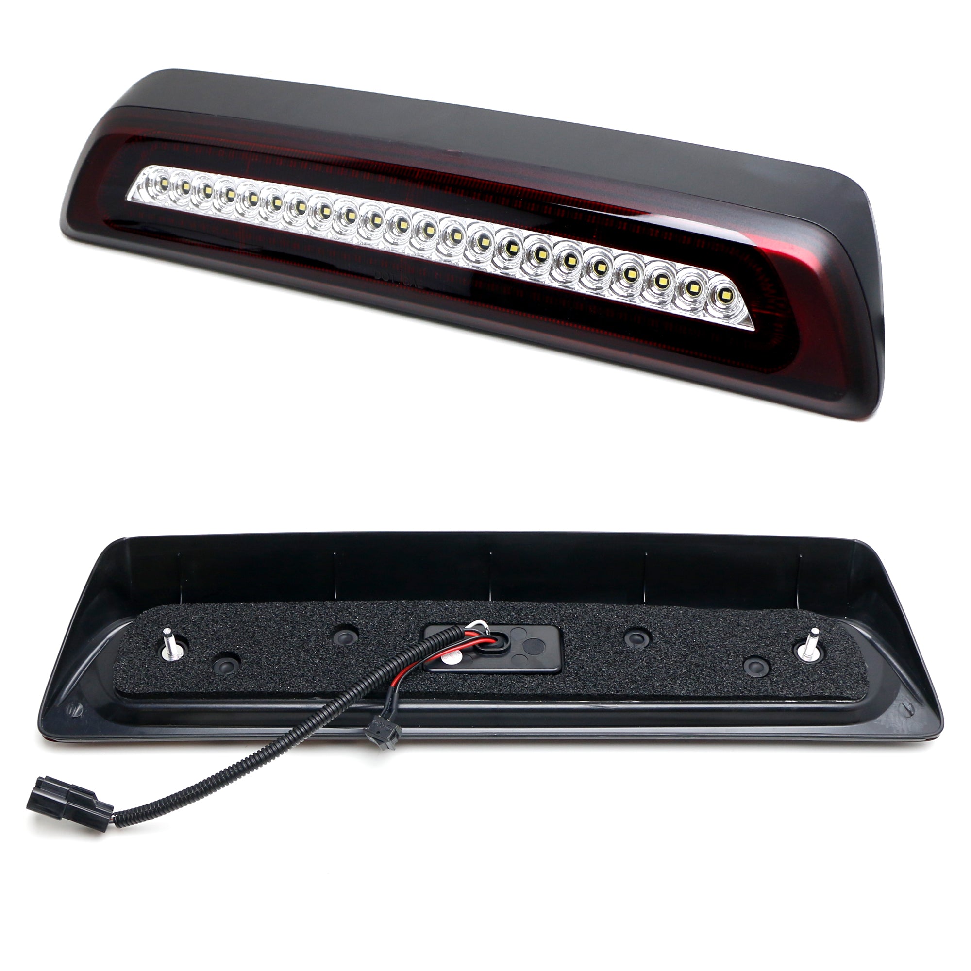 Dark Red Lens Strobe LED High Mount Third Brake Light for 2007-2021 Toyota Tundra - Enhanced Safety & Style for Pickup Trucks