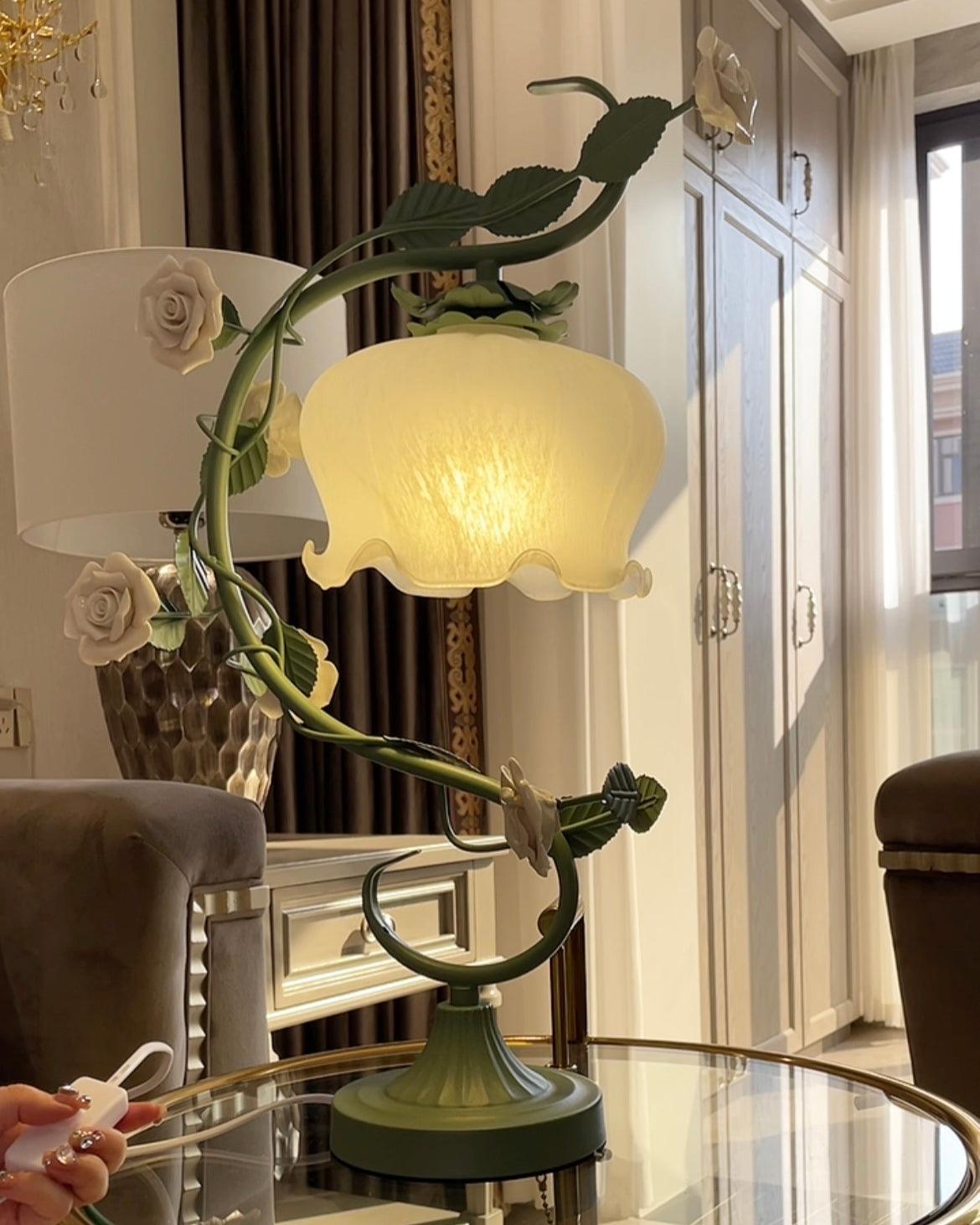 Ron Rose Flower Table Lamp - Elegant Decorative LED Night Light for Bedroom, Living Room, and Office - Perfect for Home Decor, Romantic Ambiance, and Gift Giving