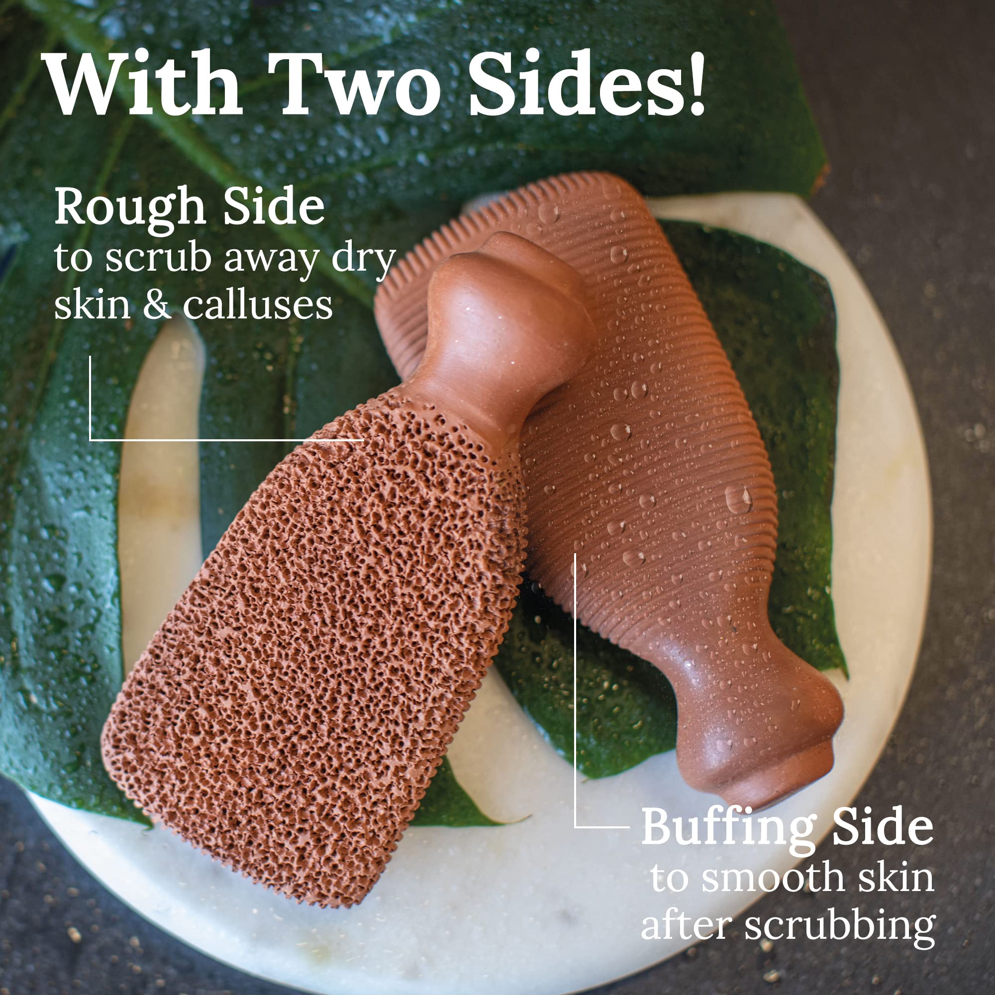 2-Sided Foot Scrubber & Shea Butter Skin Repair Cream Bundle - Exfoliating Callus Remover & Moisturizing Foot Care Set for Cracked Heels - Perfect for Pedicures, At-Home Spa & Dry Skin Treatment