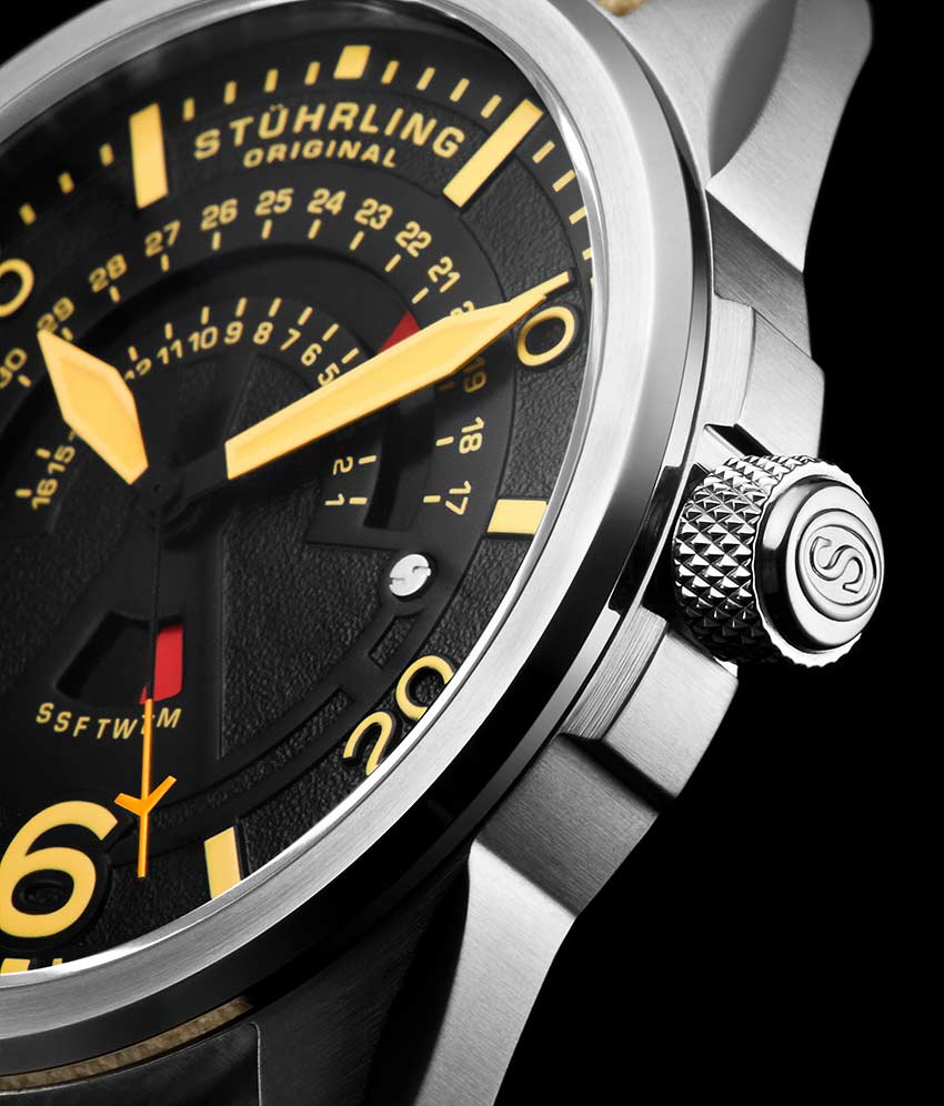 Men's Aviator 452 Quartz 44mm Stainless Steel Watch - Classic Pilot Style for Aviation Enthusiasts & Everyday Wear