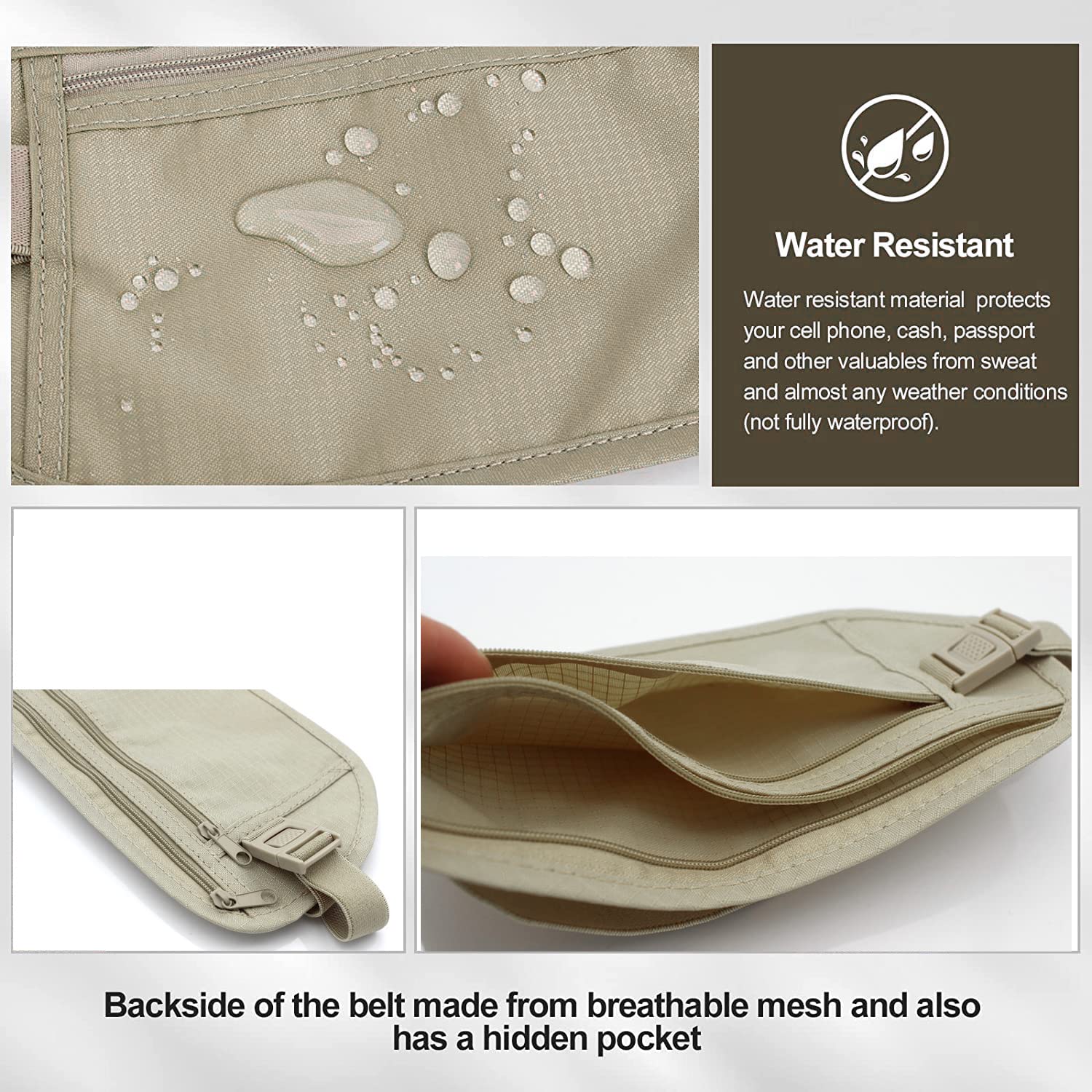 Anti-Theft Travel Money Belt - RFID Blocking Hidden Passport Holder & Waist Wallet for Men & Women | Secure Under Clothes Pouch for Money, Cards, Keys | Perfect for Airports, Sightseeing & International Travel