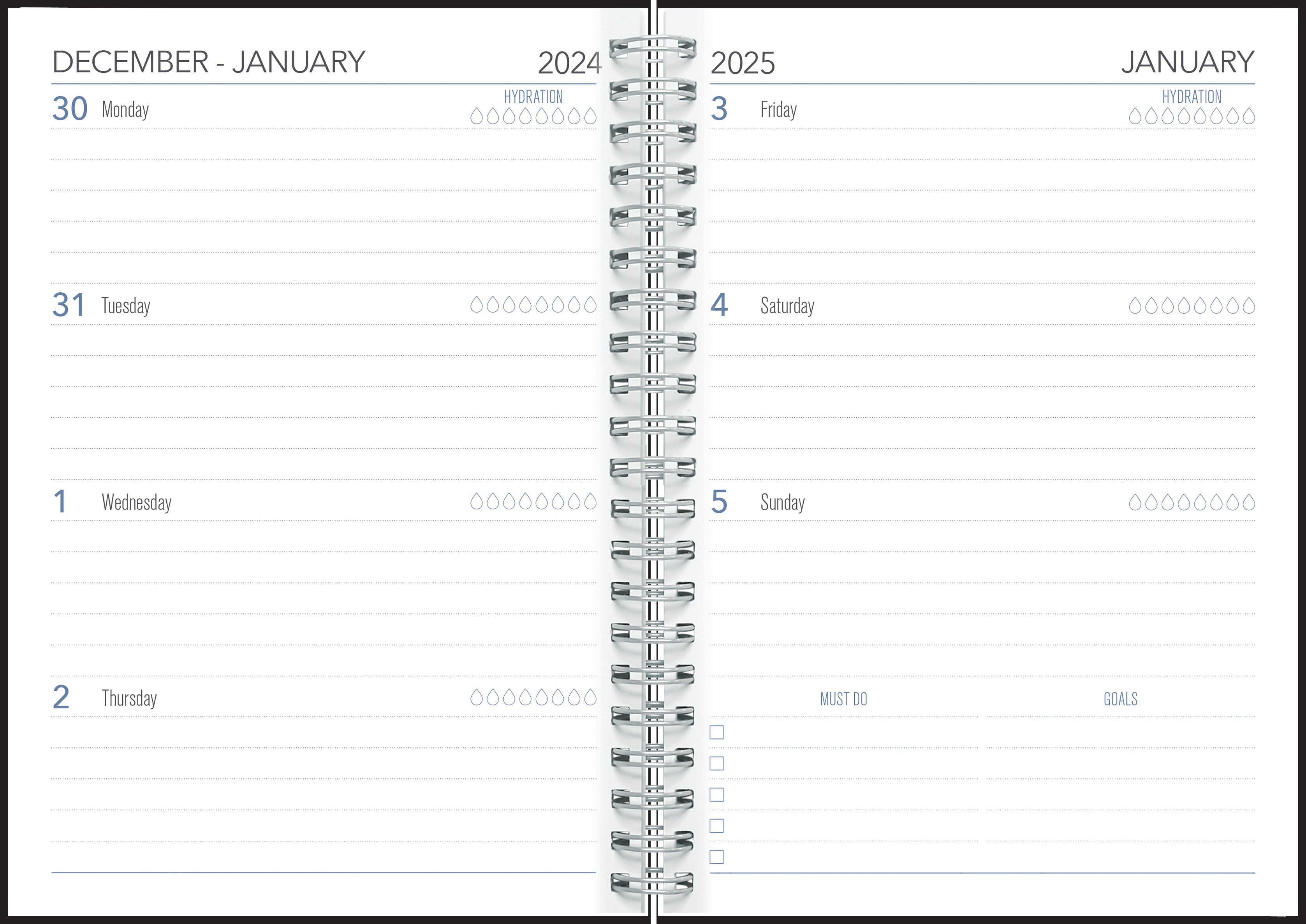 2025 A53 Kanuka Glen Art Diary - Wiro Bound Week-to-View Planner with Tui Design (5.8
