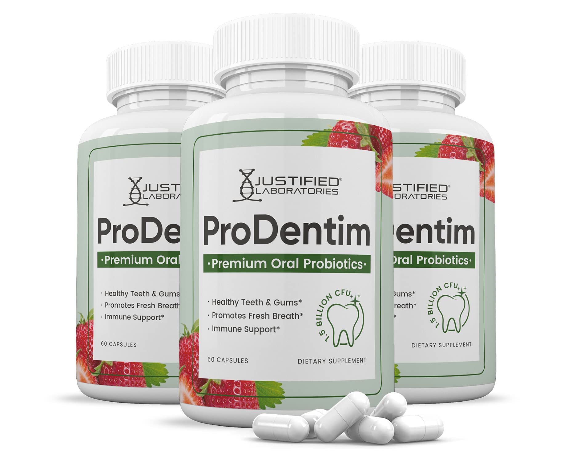 (3 Pack) Prodentim 1.5 Billion CFU Oral Probiotic Supplement for Healthy Gums, Teeth & Fresh Breath - 180 Capsules | Supports Gum Health, Reduces Bad Breath & Promotes Oral Hygiene - Perfect for Daily Dental Care & Travel