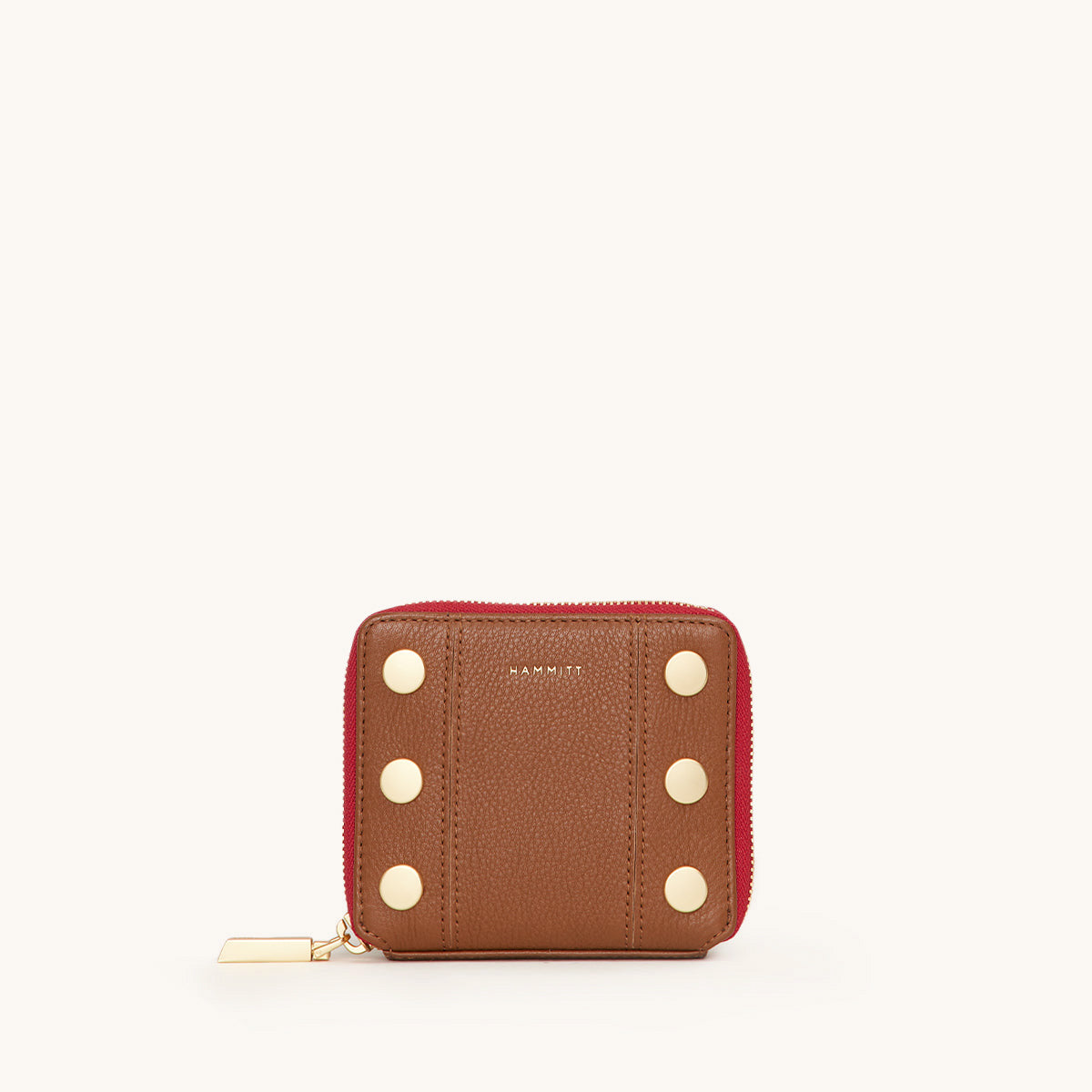 5 North Mahogany Pebble & Brushed Gold Red Zip Crossbody Bag - Stylish Women's Leather Purse for Work, Travel & Everyday Use
