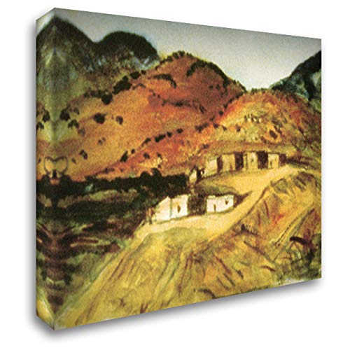 Robert Henri Adobe Houses New Mexico 24x20 Gallery Wrapped Canvas Art Print - Southwestern Wall Decor for Living Room, Bedroom & Office