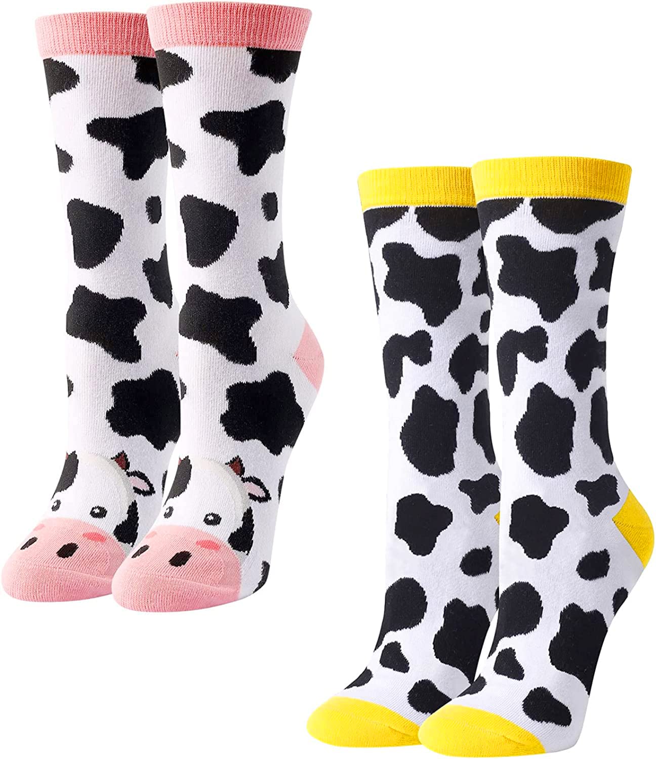 HappyPop Women's Animal Socks Gift Set - Cute Cow, Chicken, Llama & Unicorn Novelty Socks | Fun Gifts for Women, Birthday Presents, Christmas Stocking Stuffers | Perfect for Casual Wear, Themed Parties & Cozy Home Use