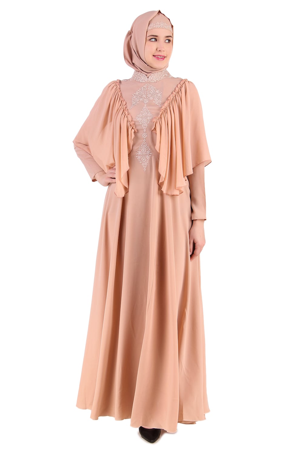 Elegant Frilled Top Anarkali Abaya Dress for Women - Perfect for Eid, Weddings & Special Occasions