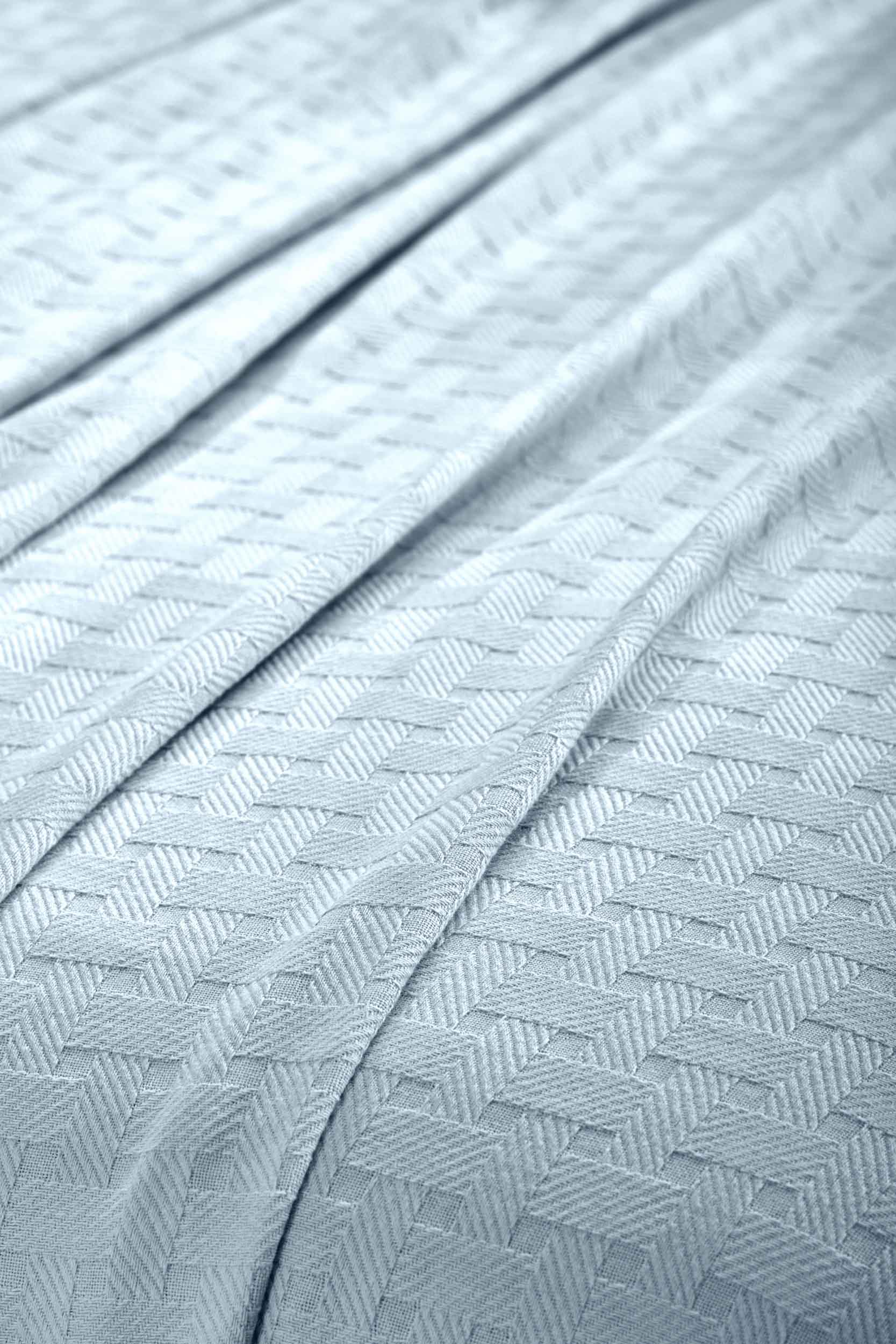 Soft Basketweave All-Season Cotton Bed Blanket & Sofa Throw - Lightweight Breathable Blanket for Bedroom, Living Room, Travel and Outdoor Use