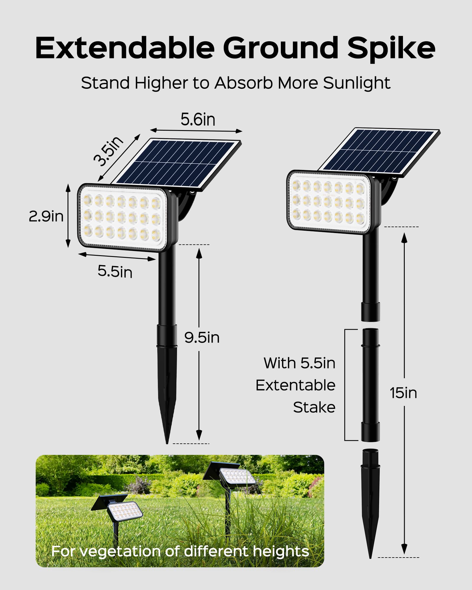 JACKYLED Solar Spot Lights Outdoor, 84 LED Solar Powered Landscape Lights with 5 Lighting Modes & Auto On/Off, IP65 Waterproof Garden Spotlights for Yard, Pathway, Driveway - Perfect for Patio, Lawn, Flower Beds & Outdoor Decor (2 Pack)