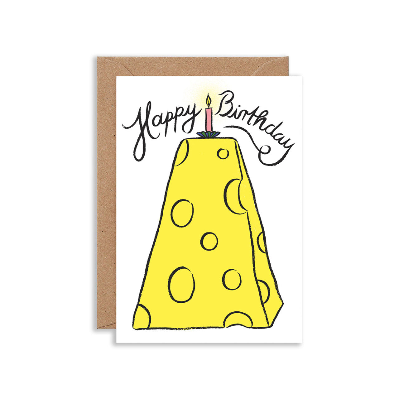 Happy Birthday Cheese Greeting Card - Funny Dairy Themed Birthday Card for Coworkers & Friends - Perfect for Office Celebrations & Milestone Birthdays
