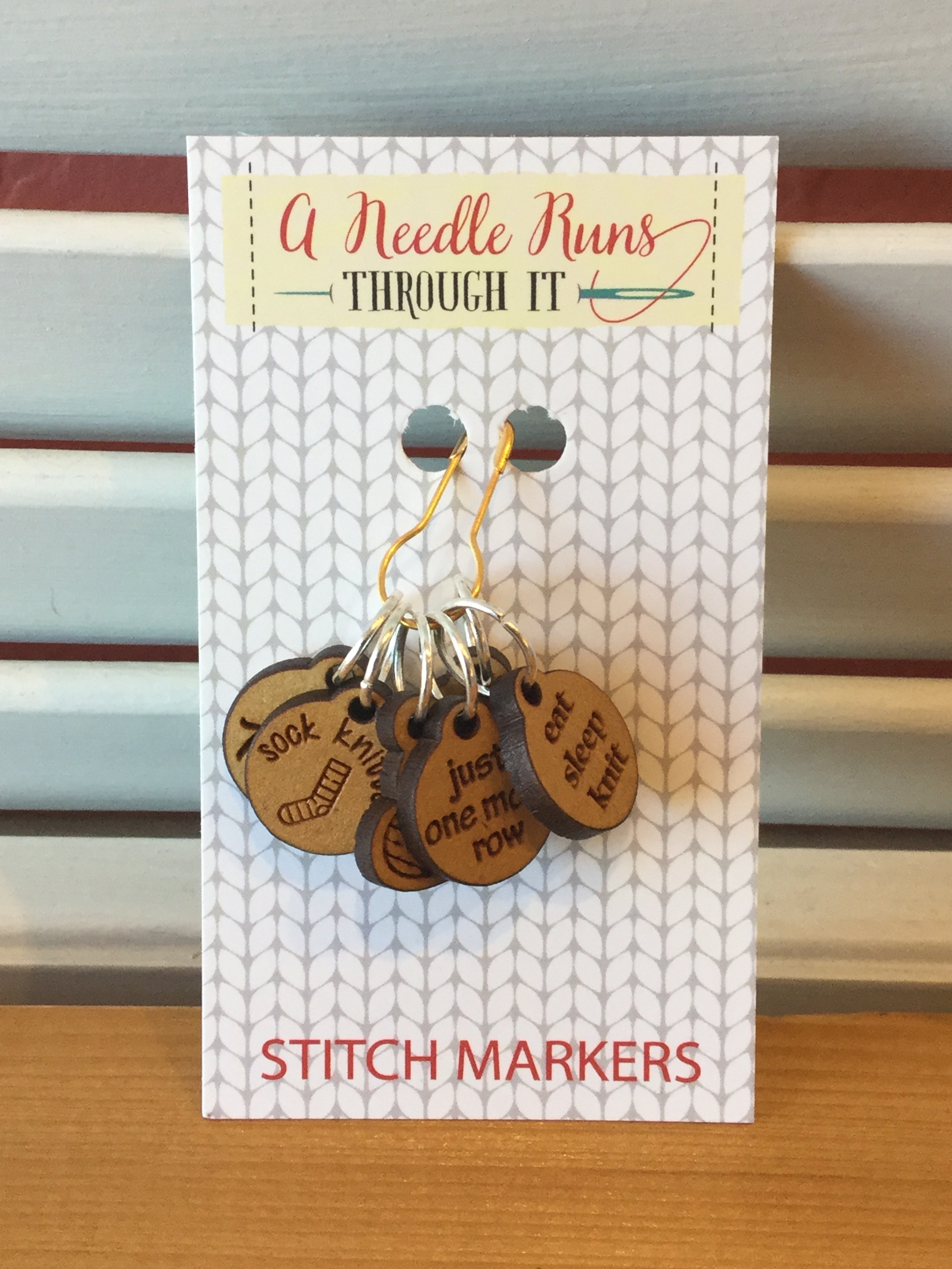 High-Quality Stitch Markers for Knitting & Crocheting - Perfect for Counting Rows & Stitches - A Needle Runs Through It