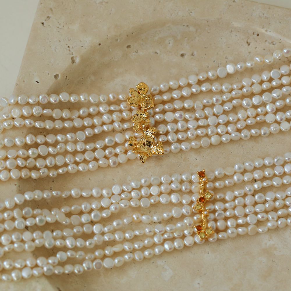 Elegant French Style Mini Multi-Layered Pearl Necklace for Women - Perfect for Weddings, Parties & Special Occasions