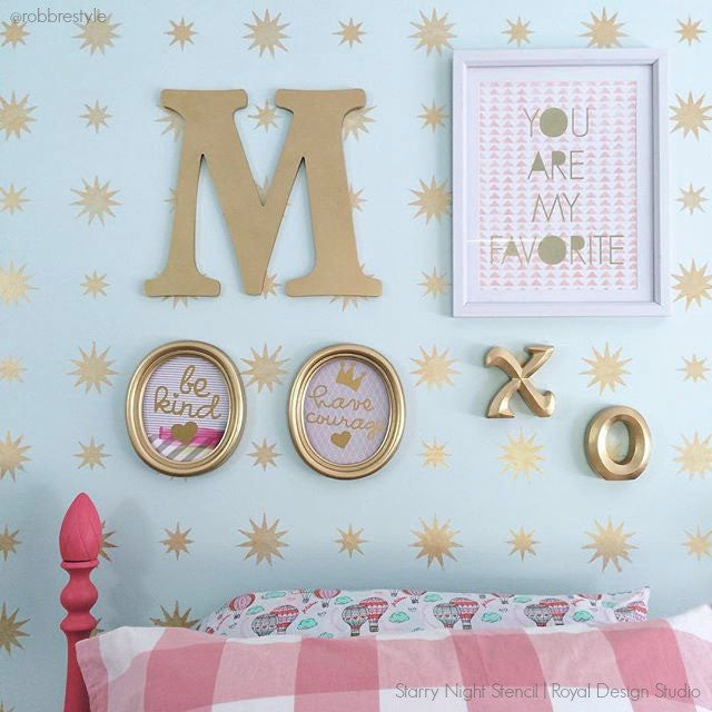Starry Night Stencil - Premium Reusable DIY Painting Template for Walls, Canvas & Crafts - Perfect for Home Decor, Nursery, and Art Projects