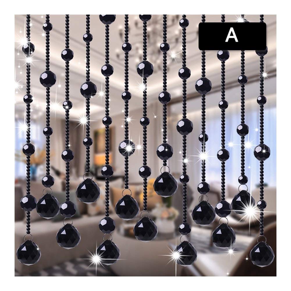 Crystal Bead Curtain for Bedroom, Living Room & Bathroom - 54X150cm Hanging Decorative Partition with 6 Customizable Styles - Perfect for Doorways, Windows & Room Dividers (Color A)